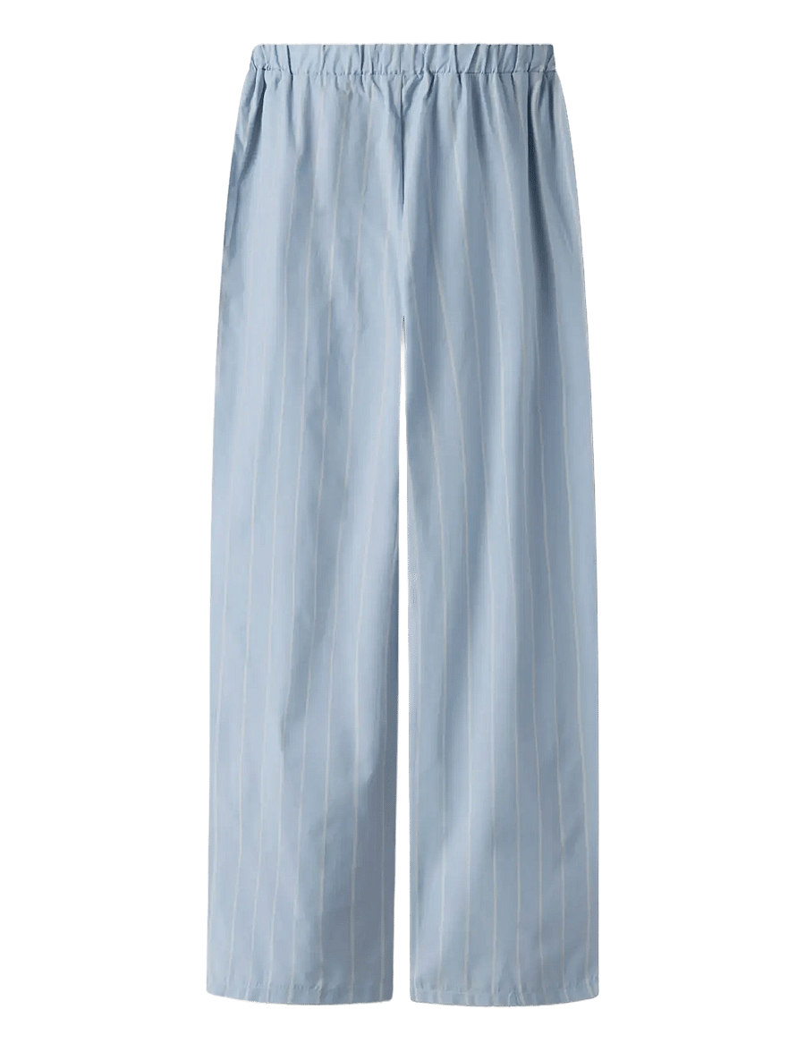 LMTD - NLFHELLES POPLIN WIDE PANT - byxor - heather - 1