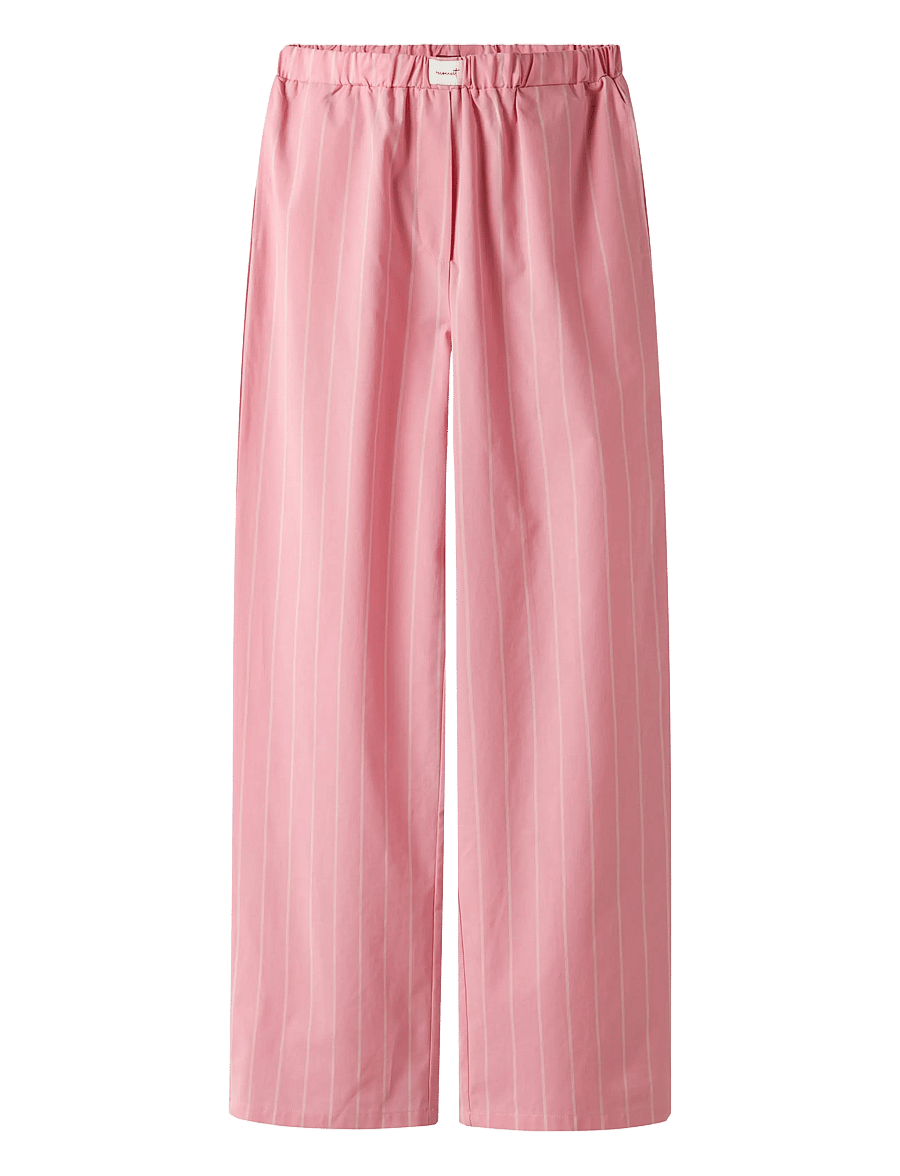 LMTD - NLFHELLES POPLIN WIDE PANT - byxor - peony - 0