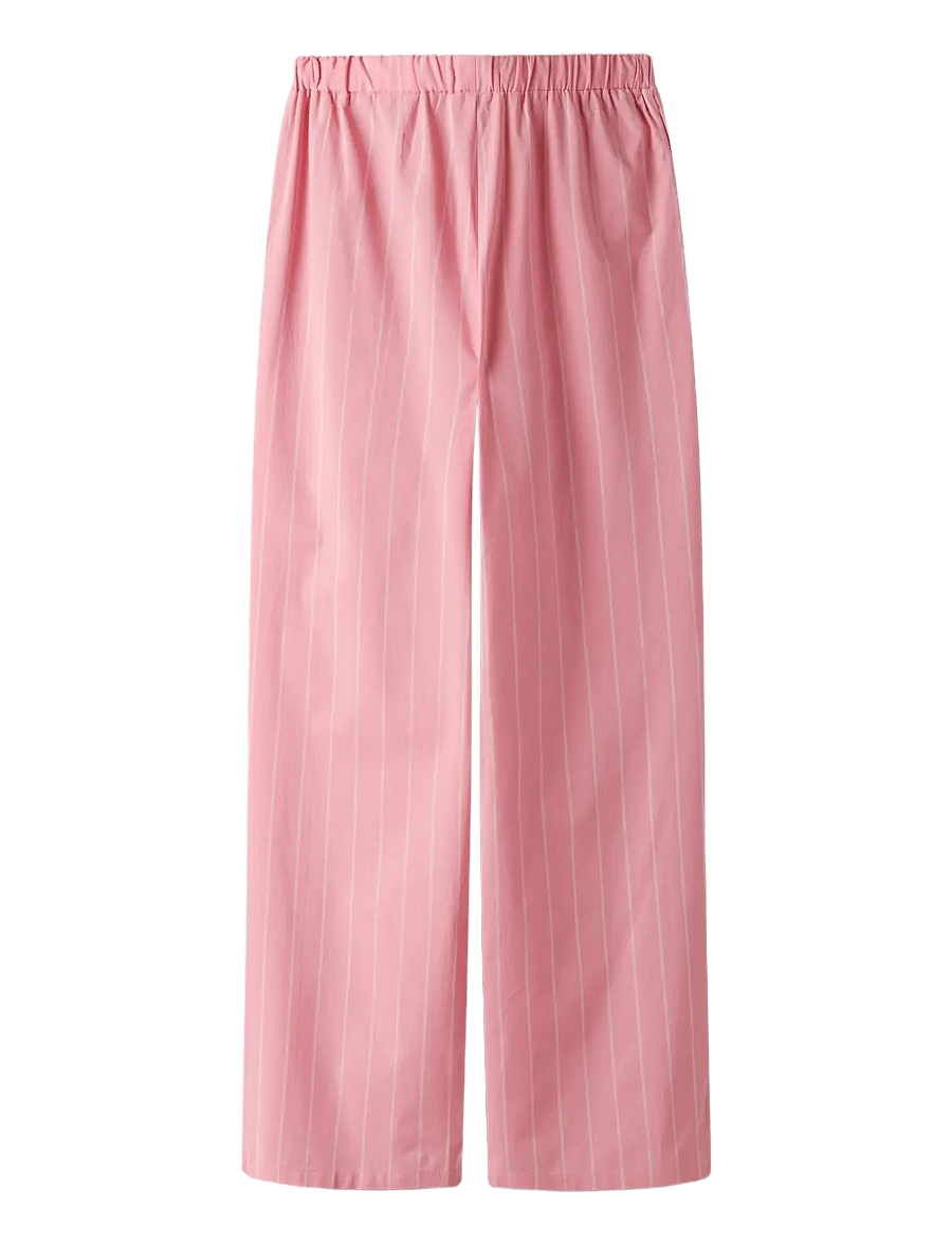 LMTD - NLFHELLES POPLIN WIDE PANT - byxor - peony - 1