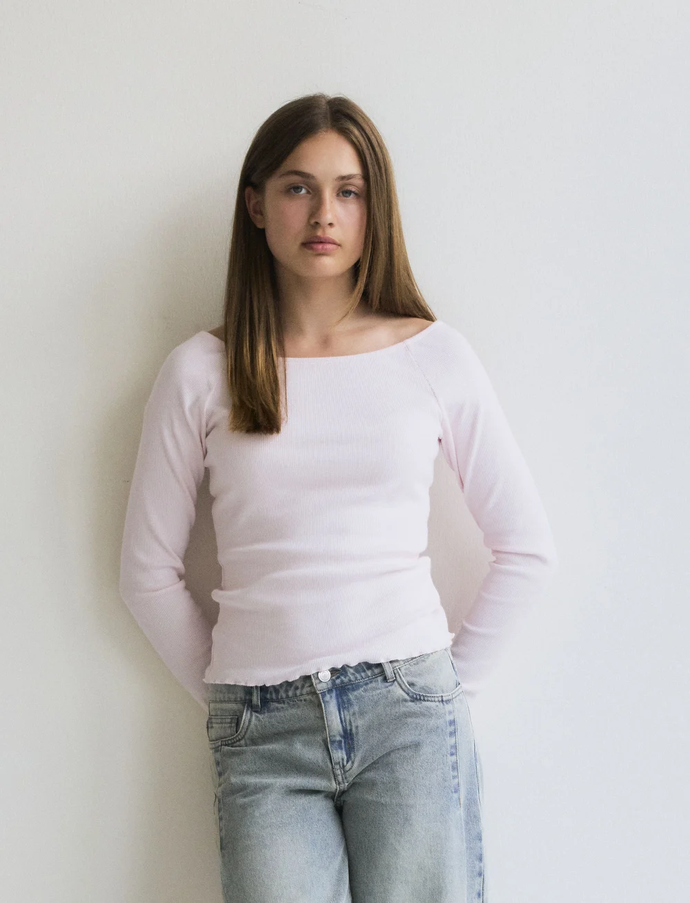 LMTD - NLFRILLE LS SOLID BOATNECK TOP - long-sleeved t-shirts - pink marshmallow - 3