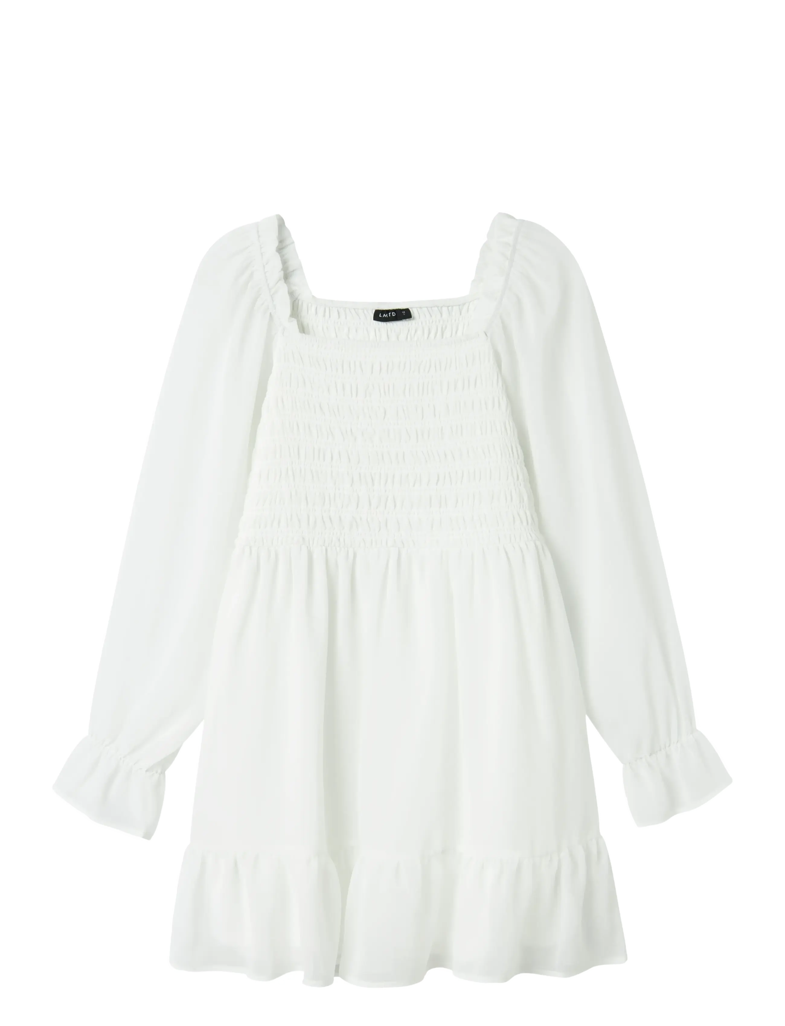 LMTD NLFHEAVE LS SHORT DRESS - Last chance - BRIGHT WHITE / white