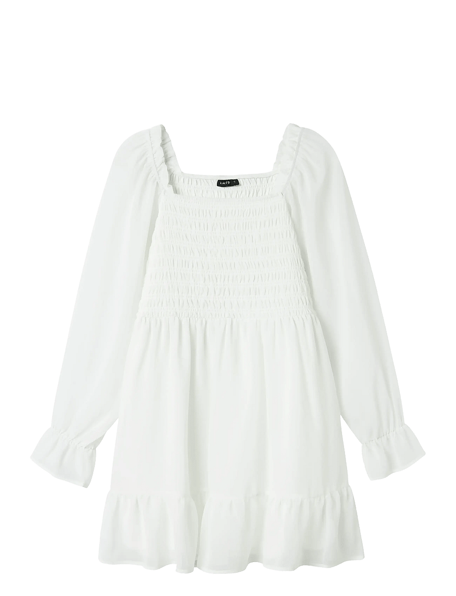 LMTD - NLFHEAVE LS SHORT DRESS - langärmelige freizeitkleider - bright white - 0