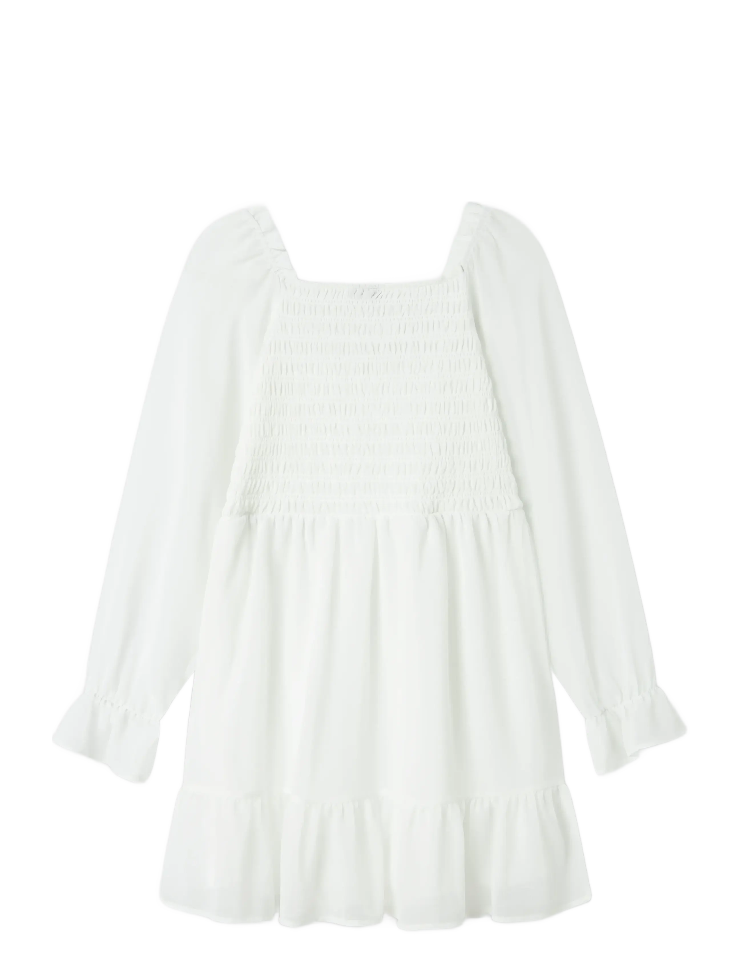 LMTD - NLFHEAVE LS SHORT DRESS - laisvalaikio suknelės ilgomis rankovėmis - bright white - 1