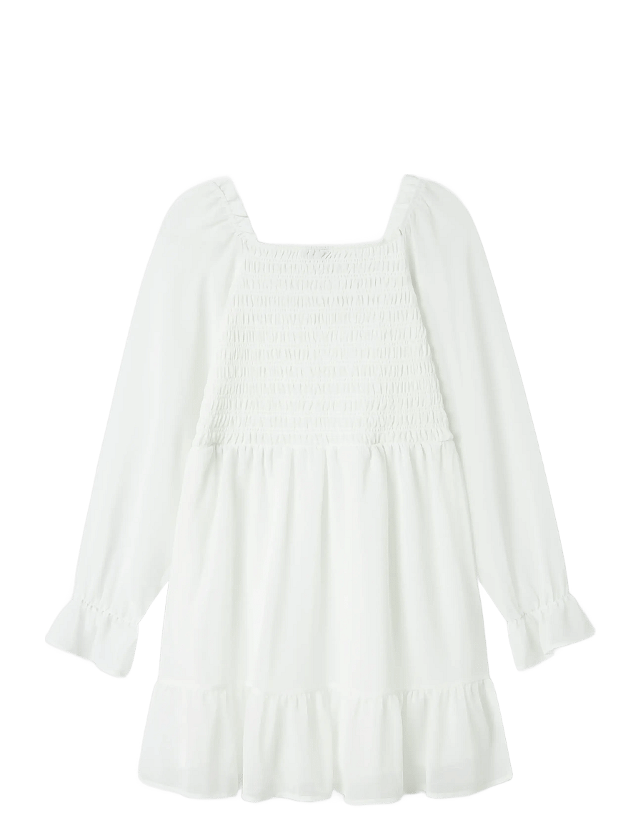 LMTD - NLFHEAVE LS SHORT DRESS - langärmelige freizeitkleider - bright white - 1