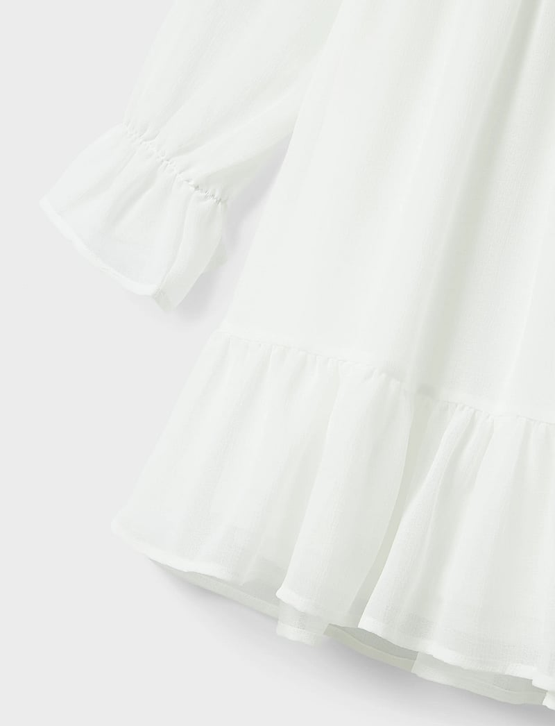 LMTD - NLFHEAVE LS SHORT DRESS - langärmelige freizeitkleider - bright white - 2