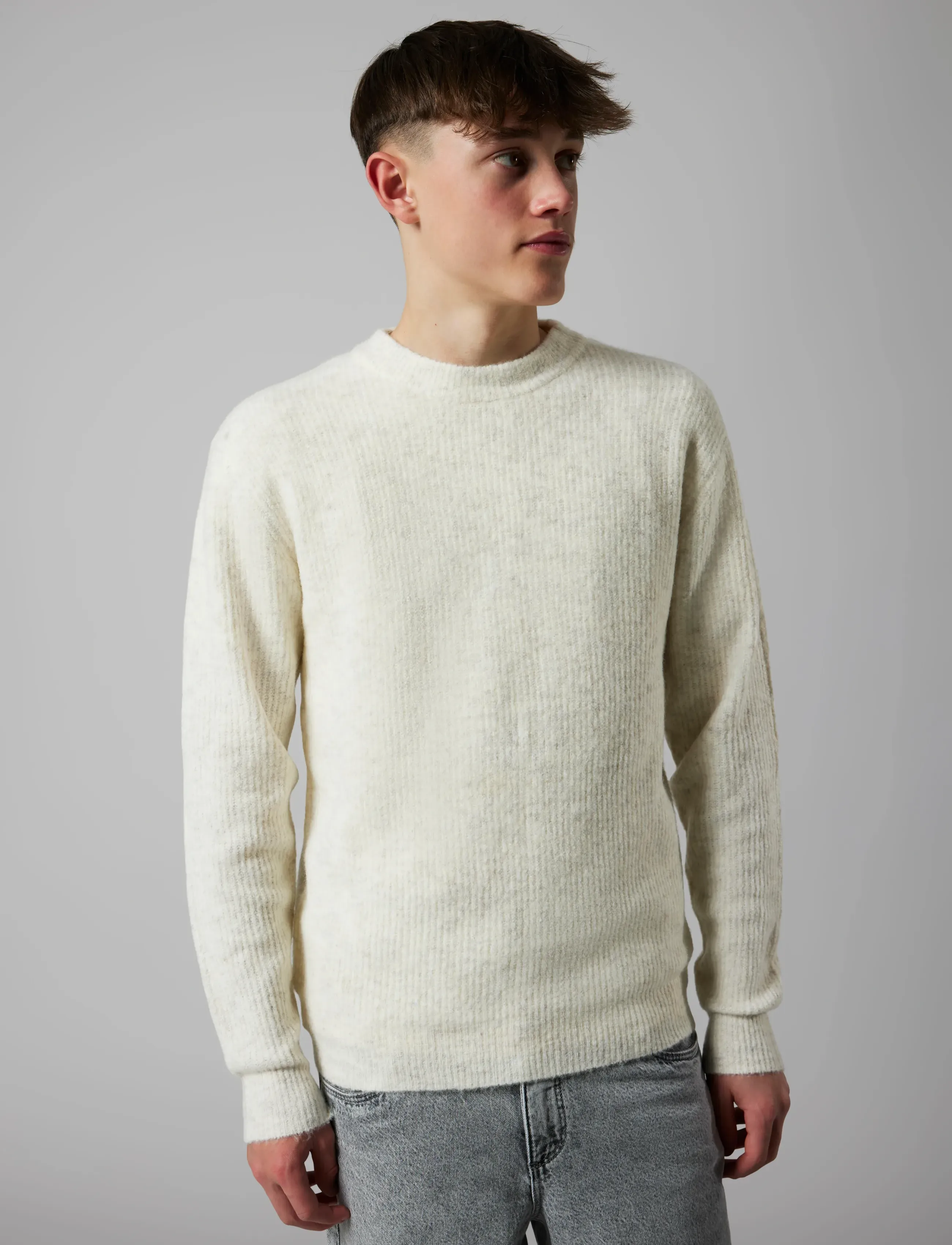 LMTD - NLMKLEAVE LS O-NECK KNIT NOOS - neulepuserot - antique white - 3