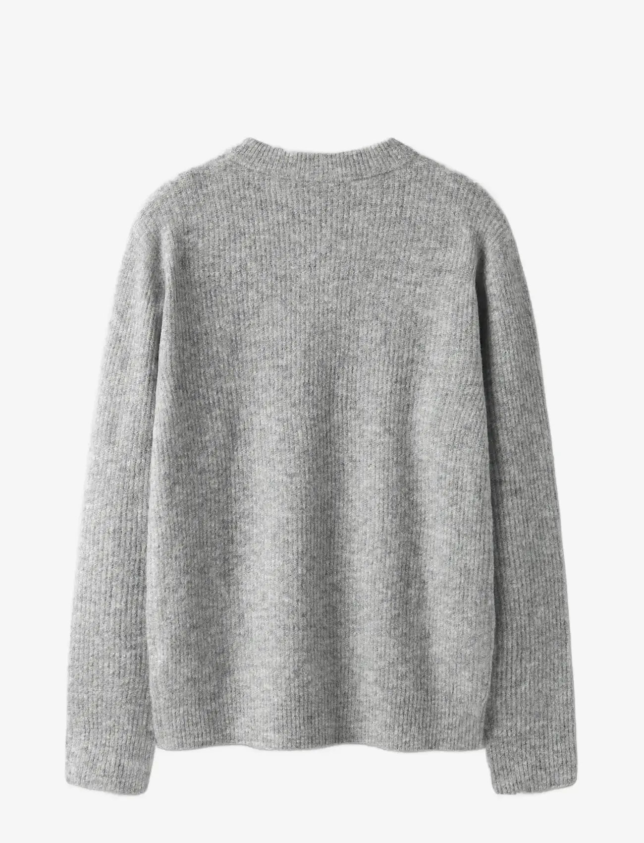 LMTD - NLMKLEAVE LS O-NECK KNIT NOOS - swetry - light grey melange - 1