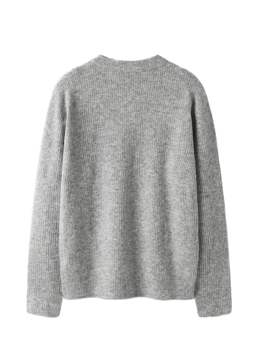 LMTD - NLMKLEAVE LS O-NECK KNIT NOOS - trøjer - light grey melange - 2