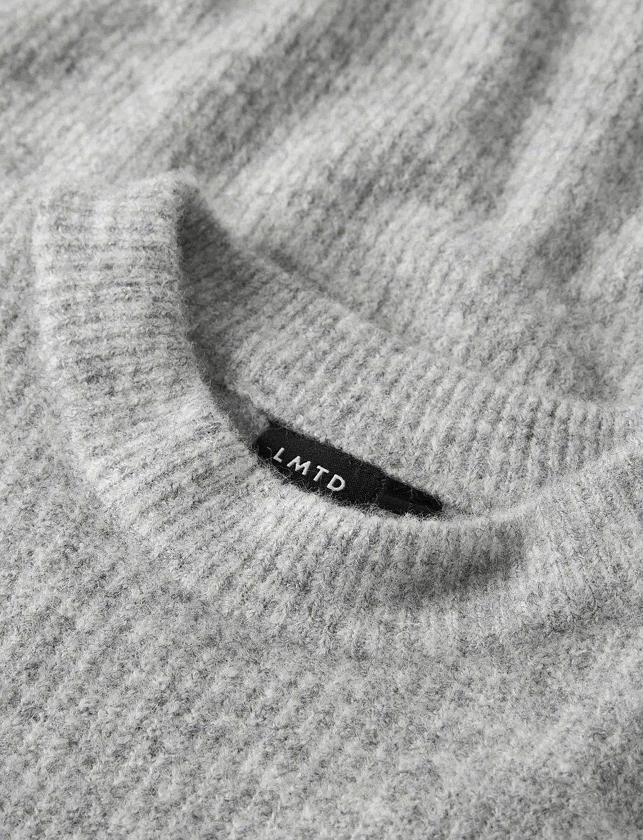 LMTD - NLMKLEAVE LS O-NECK KNIT NOOS - trøjer - light grey melange - 3