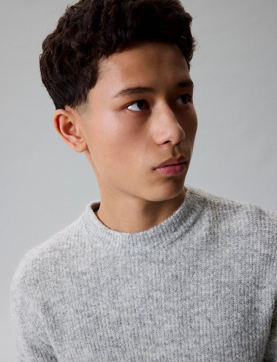 LMTD - NLMKLEAVE LS O-NECK KNIT NOOS - trøjer - light grey melange - 4