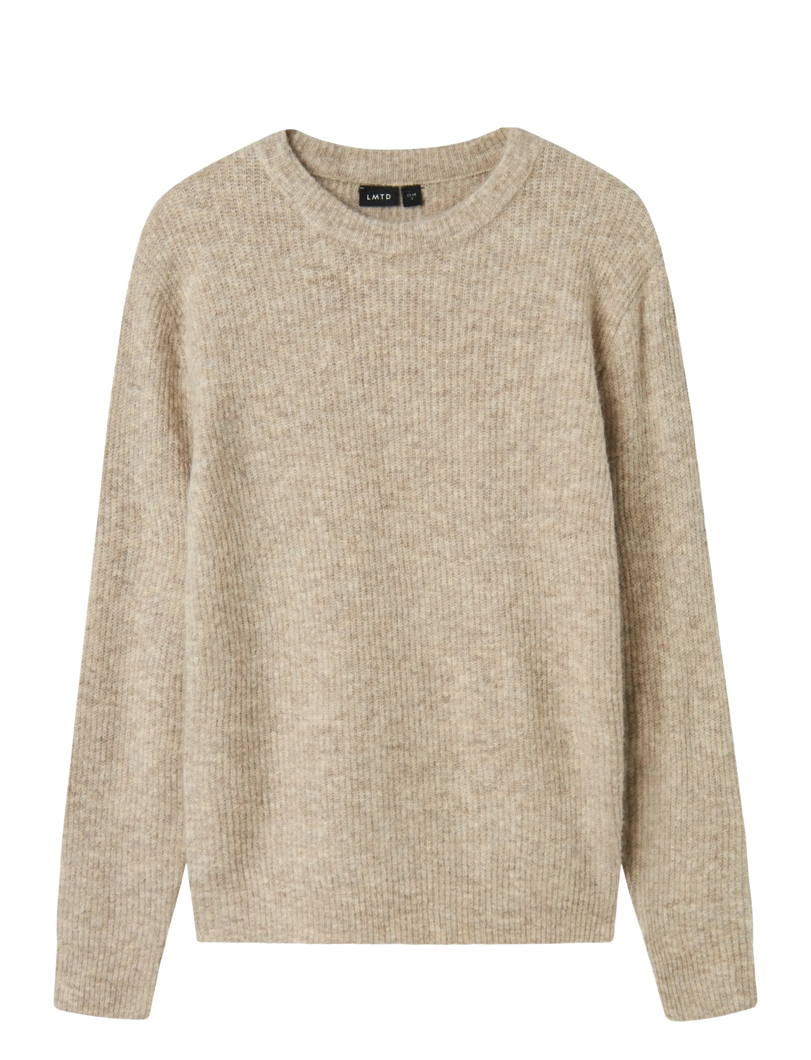 LMTD NLMKLEAVE LS O-NECK KNIT NOOS - Strickmode - PEYOTE / beige