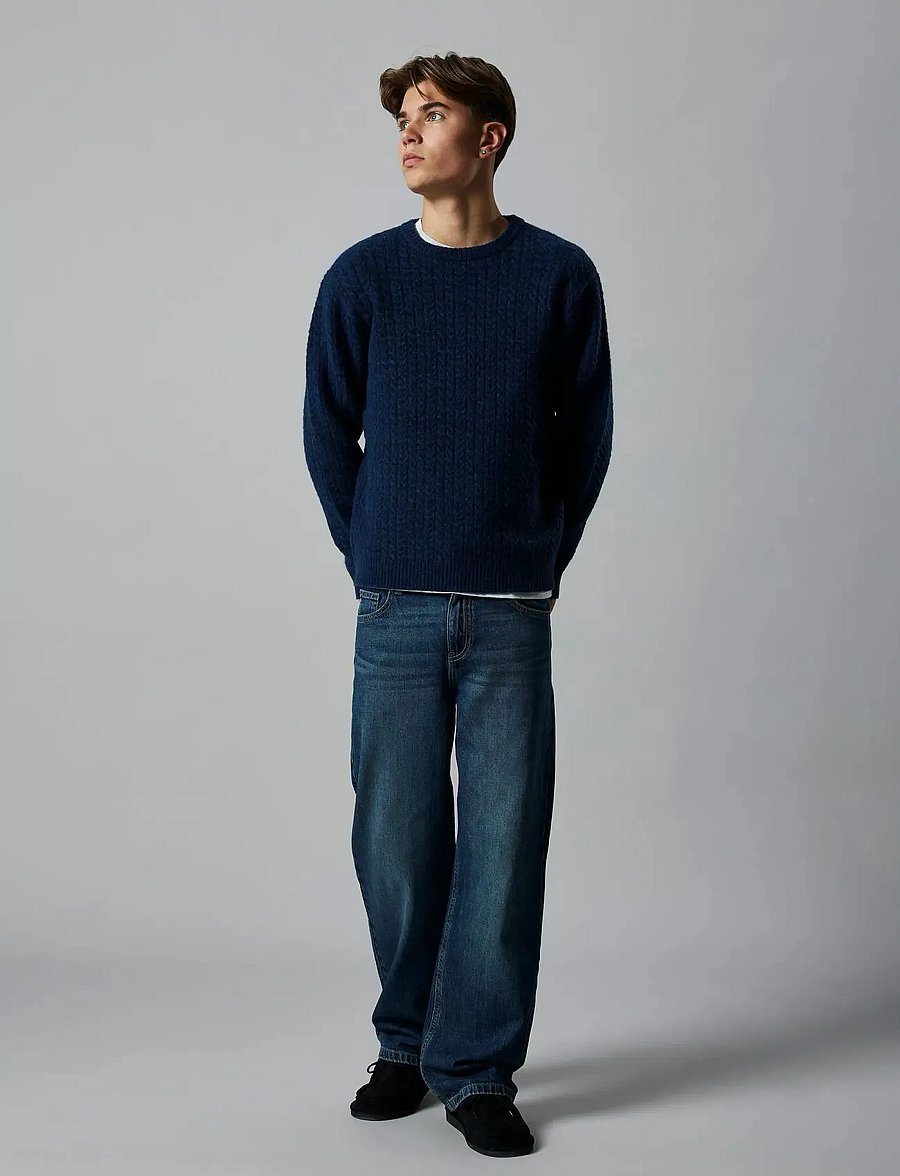 LMTD - NLMKAVE LS O-NECK KNIT - neulepuserot - navy blazer - 2