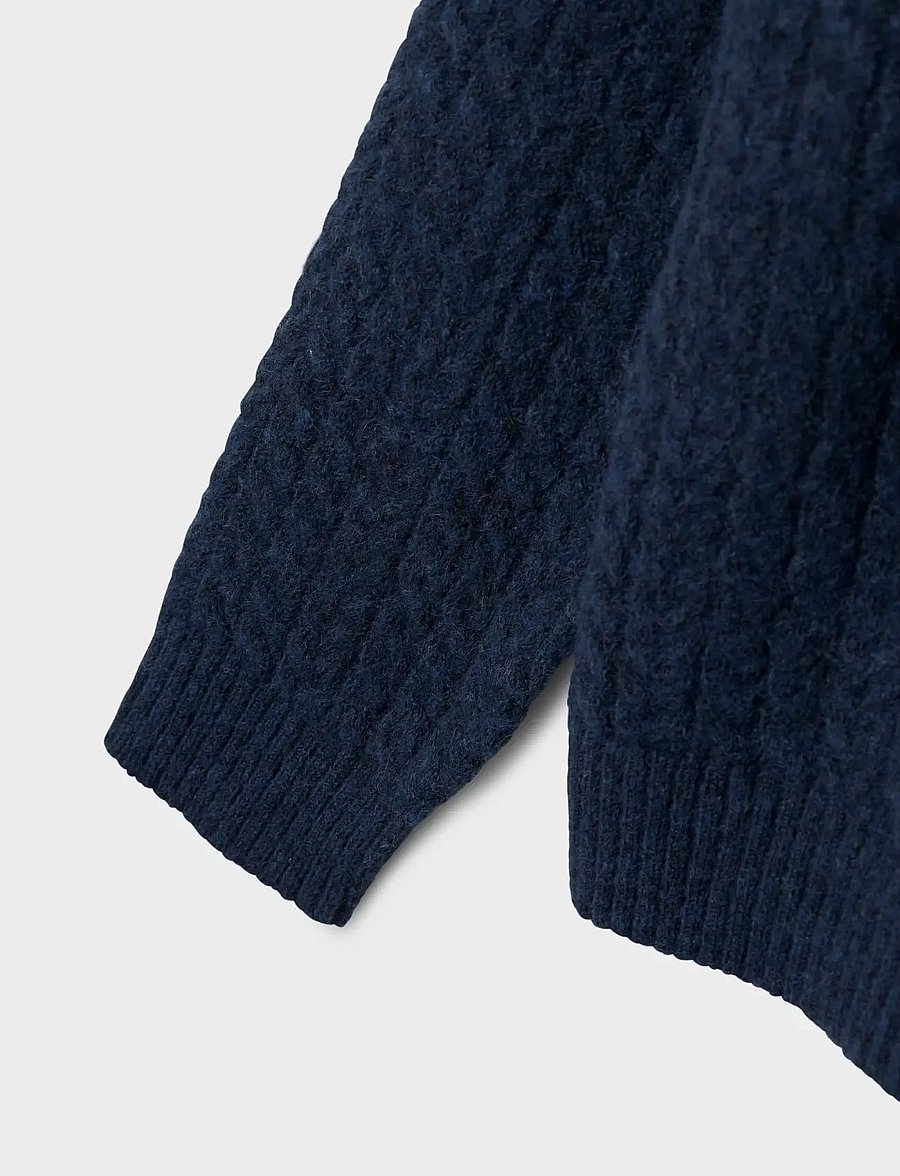 LMTD - NLMKAVE LS O-NECK KNIT - neulepuserot - navy blazer - 4