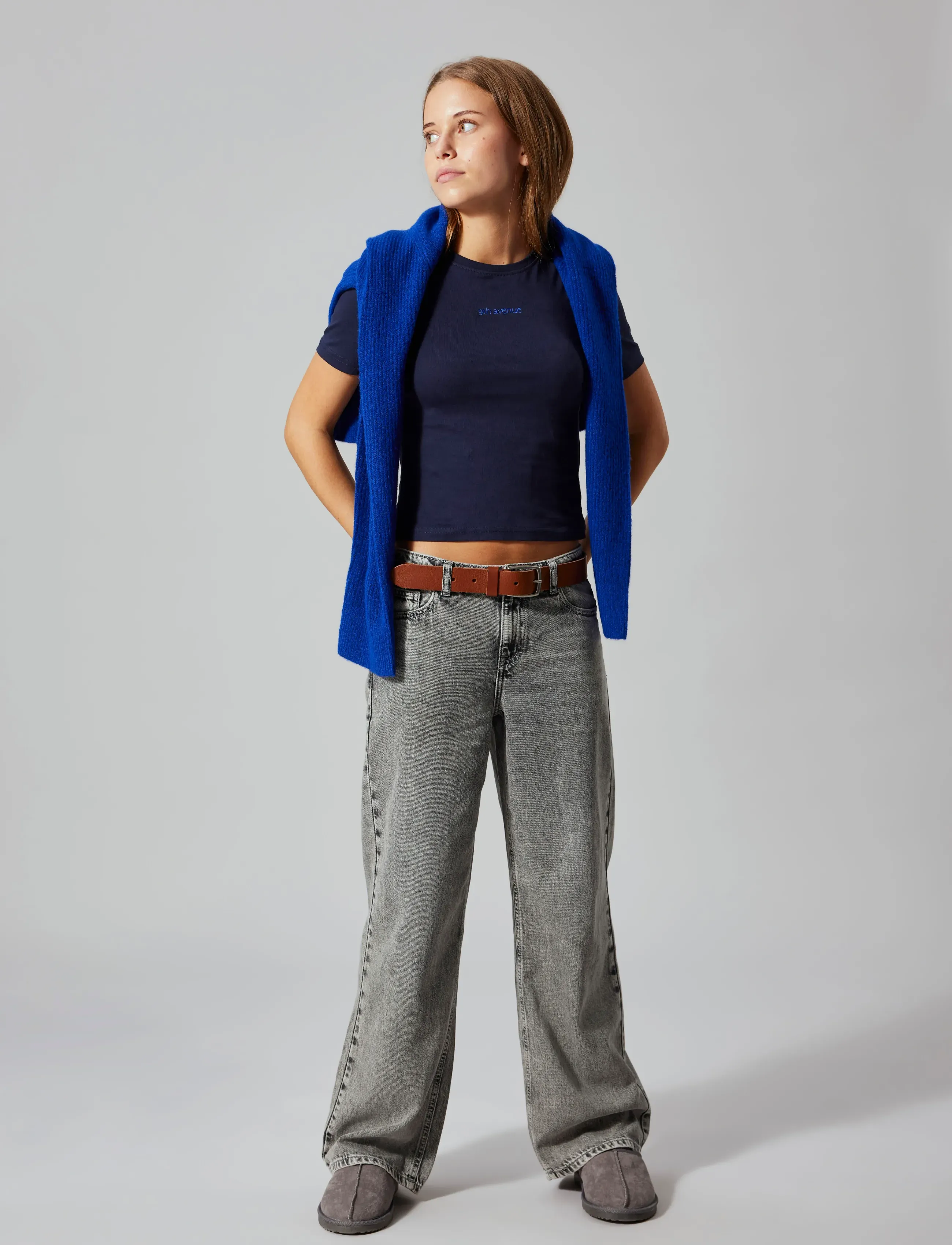 LMTD - NLFFAVE SS SHORT XS TOP - trumpomis rankovėmis - navy blazer - 2