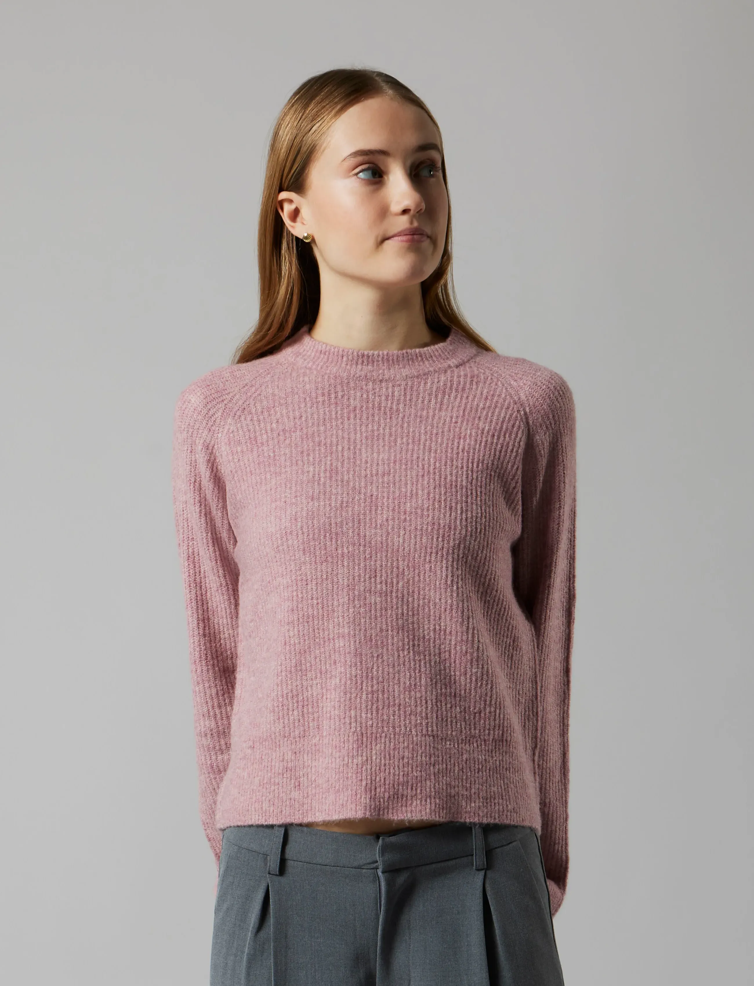 LMTD - NLFKLEAVE LS SHORT KNIT NOOS - jumpers - bleached mauve - 5