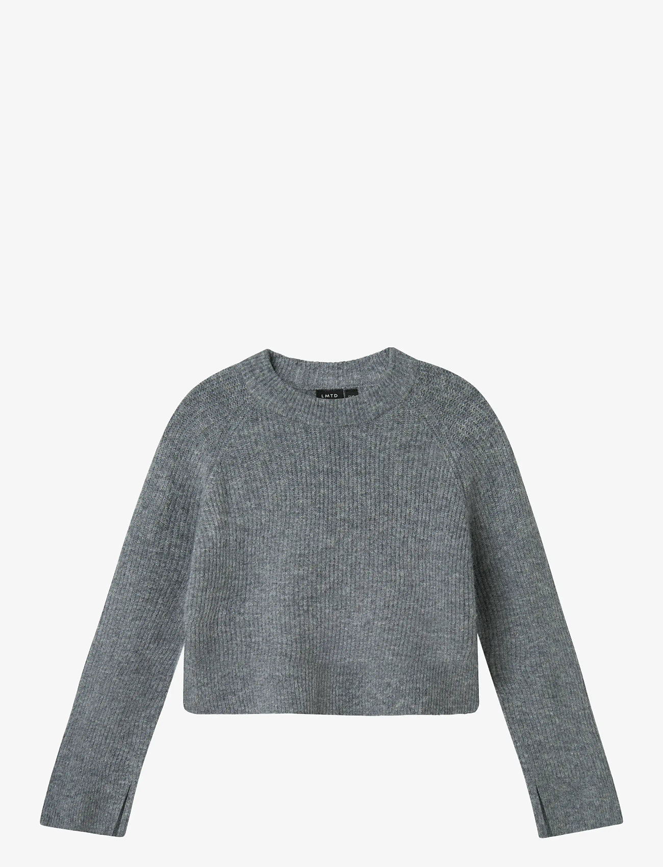 LMTD - NLFKLEAVE LS SHORT KNIT NOOS - efterårstøj - grey melange - 0