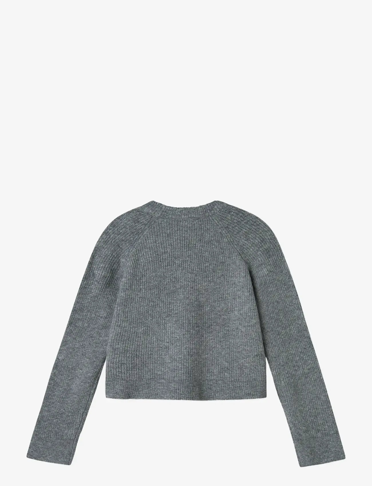 LMTD - NLFKLEAVE LS SHORT KNIT NOOS - efterårstøj - grey melange - 1