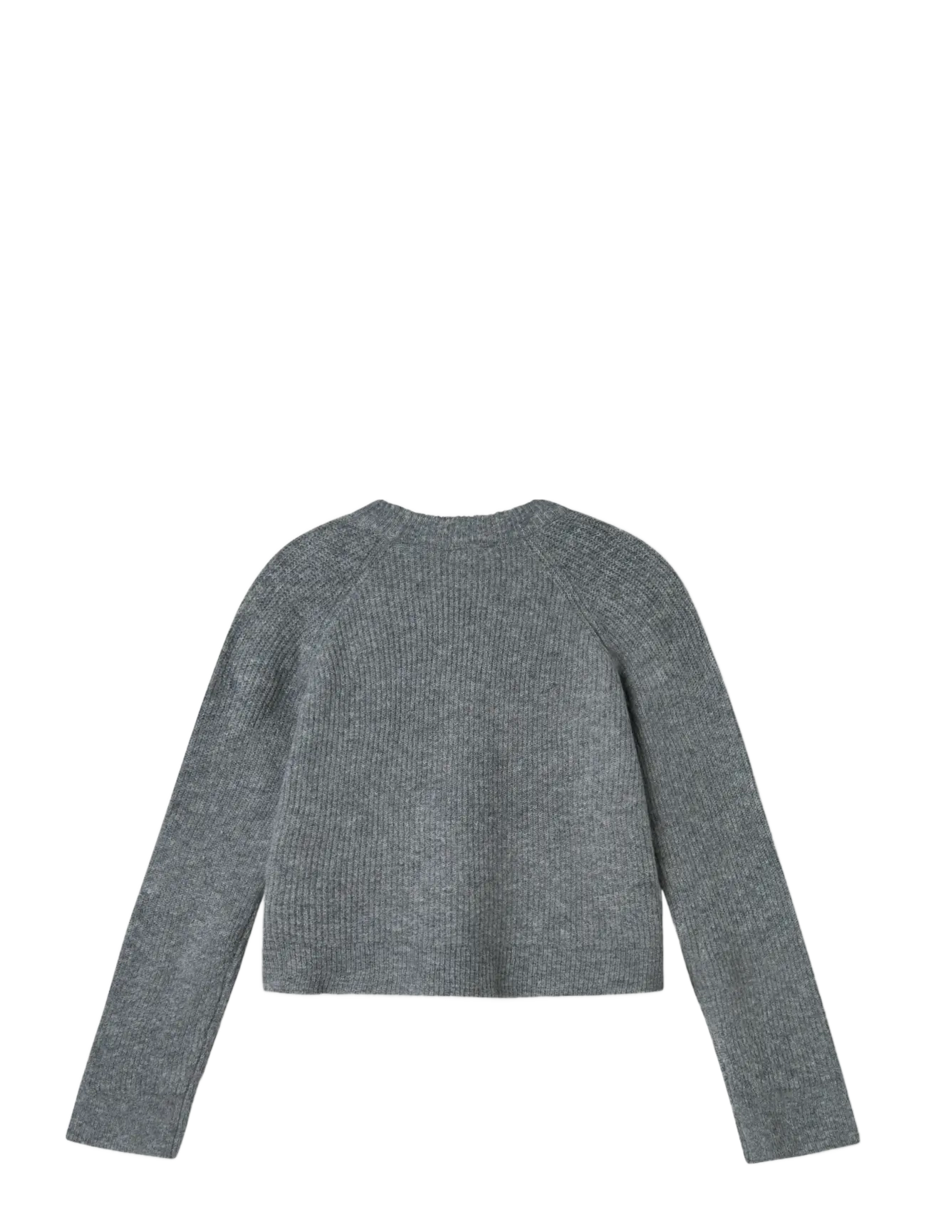LMTD - NLFKLEAVE LS SHORT KNIT NOOS - trøjer - grey melange - 1