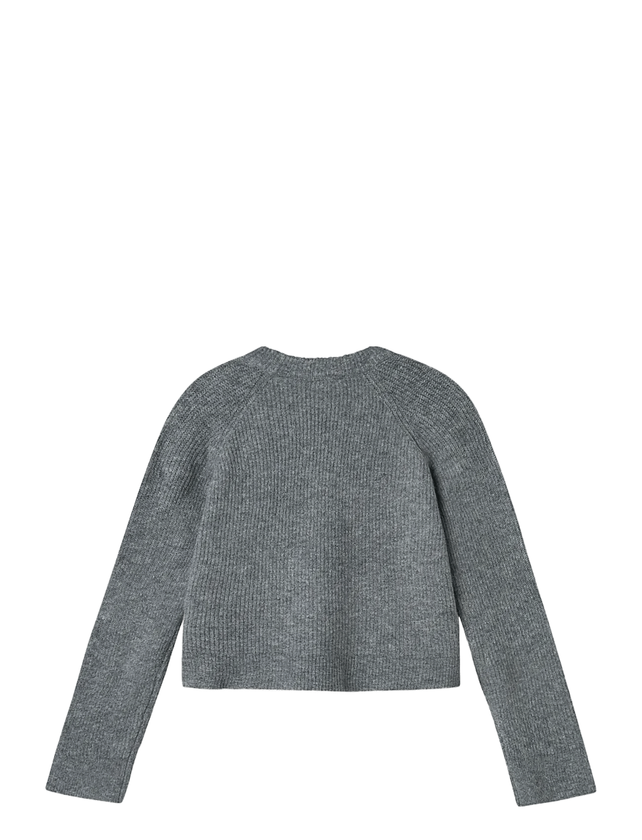 LMTD - NLFKLEAVE LS SHORT KNIT NOOS - džemprid - grey melange - 1