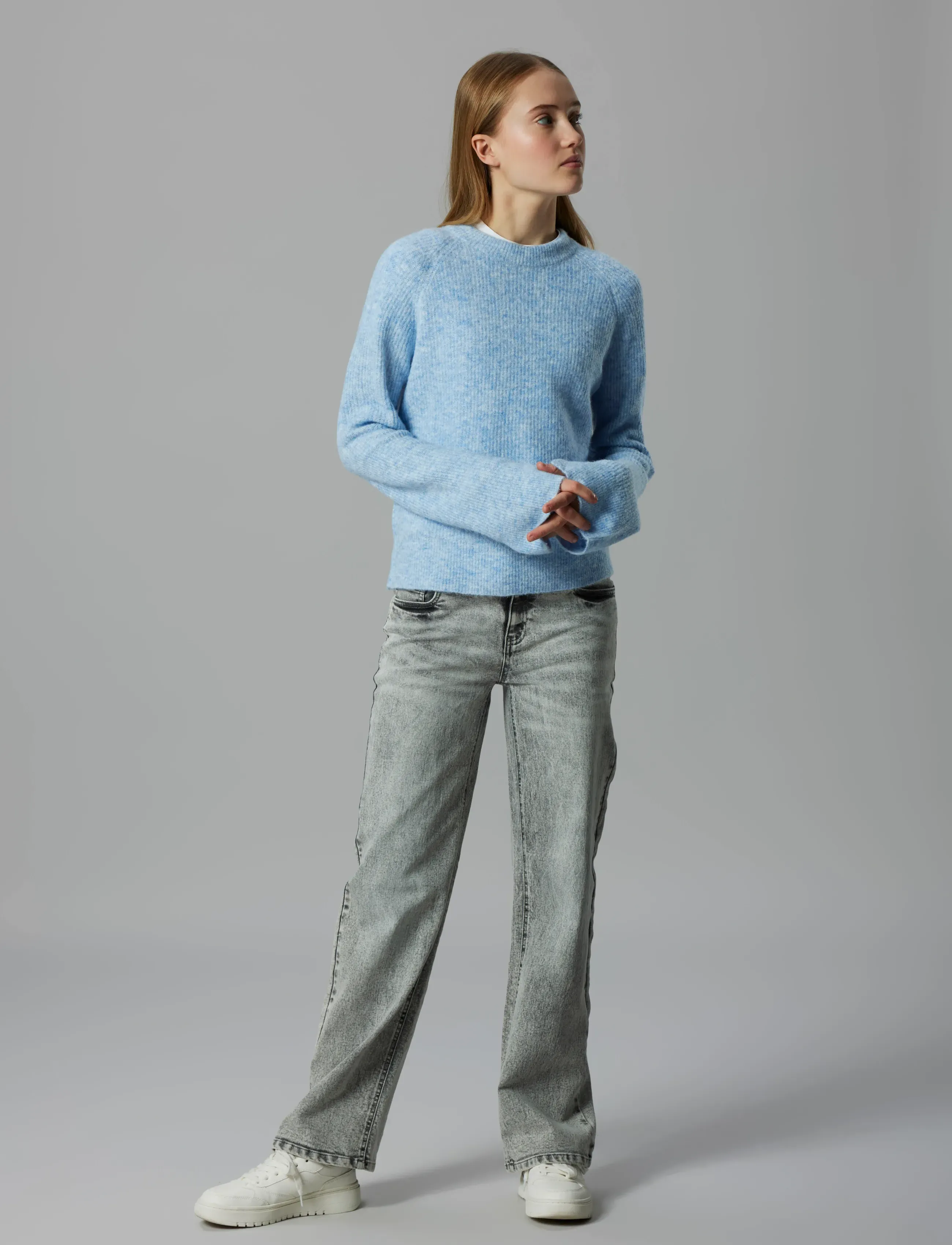 LMTD NLFKLEAVE LS SHORT KNIT NOOS - Stickade tröjor - KENTUCKY BLUE / blue