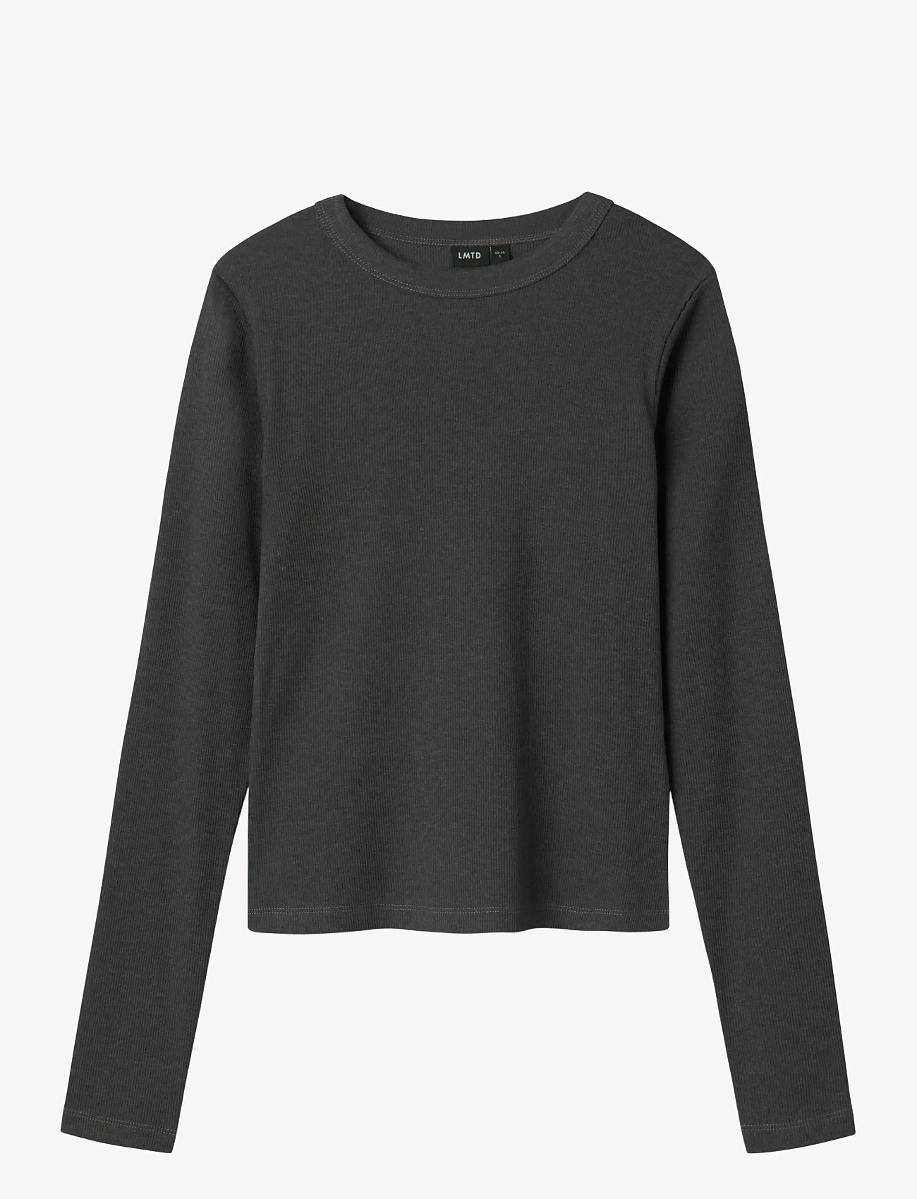 LMTD - NLFHINAJA LS SOLID SHORT S TOP NOOS - autumn clothing - dark grey melange - 0