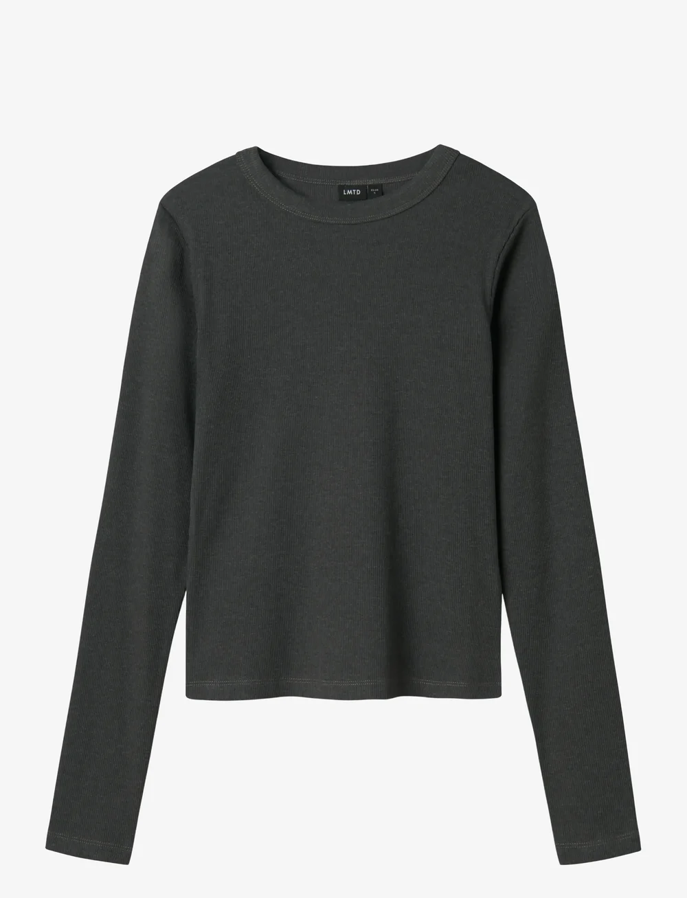 LMTD - NLFHINAJA LS SOLID SHORT S TOP NOOS - langærmede t-shirts - dark grey melange - 0
