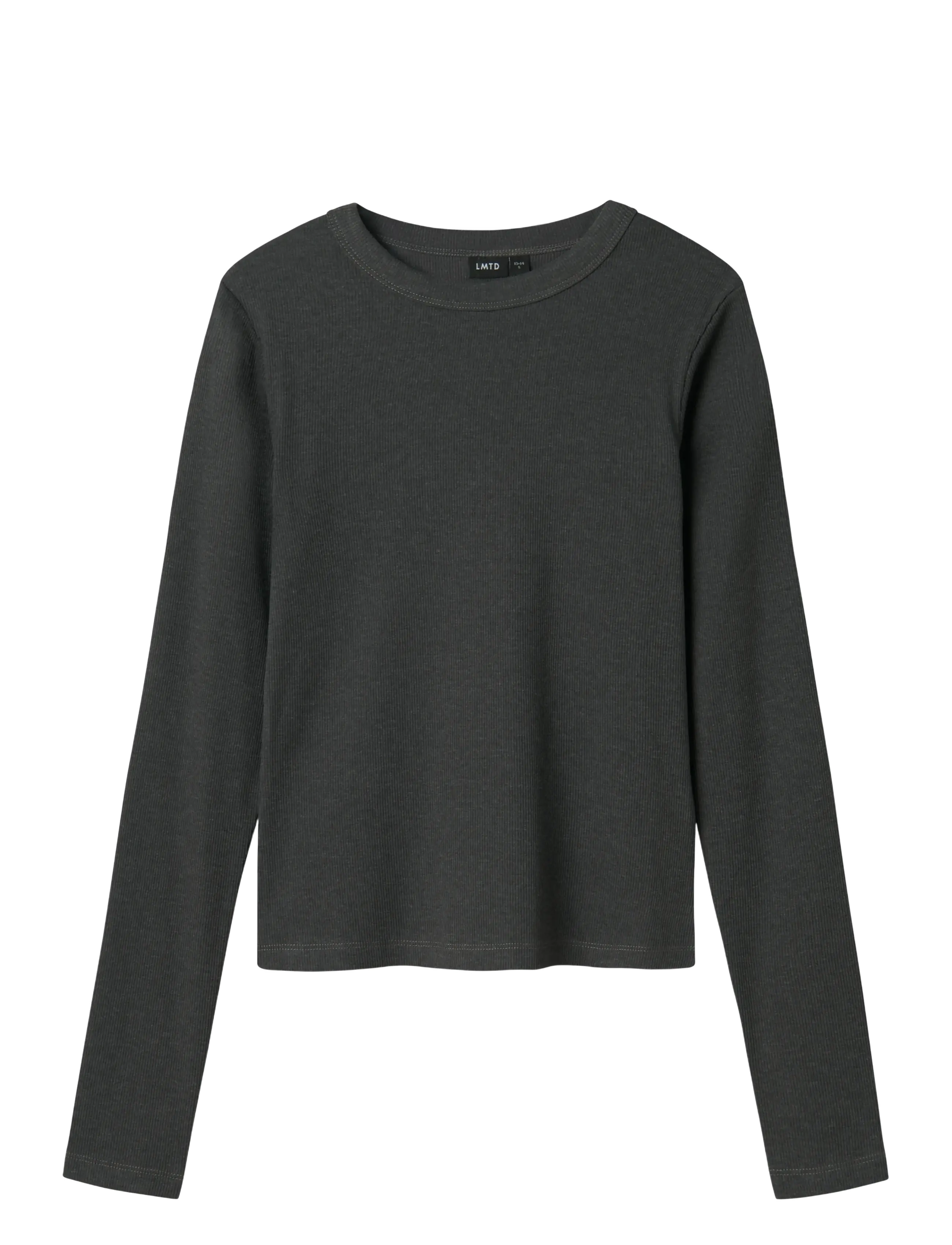 LMTD NLFHINAJA LS SOLID SHORT S TOP NOOS - T-shirts - DARK GREY MELANGE / grey