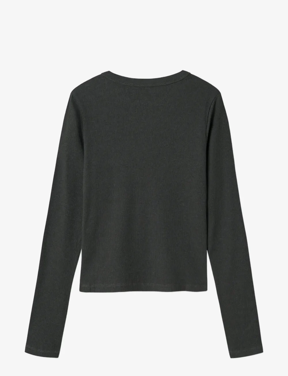 LMTD - NLFHINAJA LS SOLID SHORT S TOP NOOS - langærmede t-shirts - dark grey melange - 1