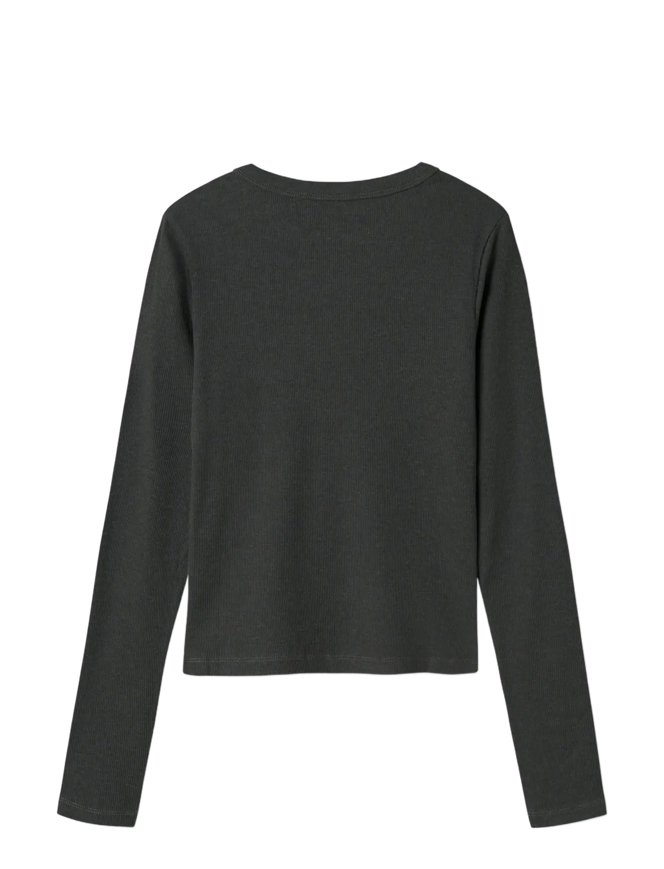 LMTD - NLFHINAJA LS SOLID SHORT S TOP NOOS - t-shirts - dark grey melange - 1