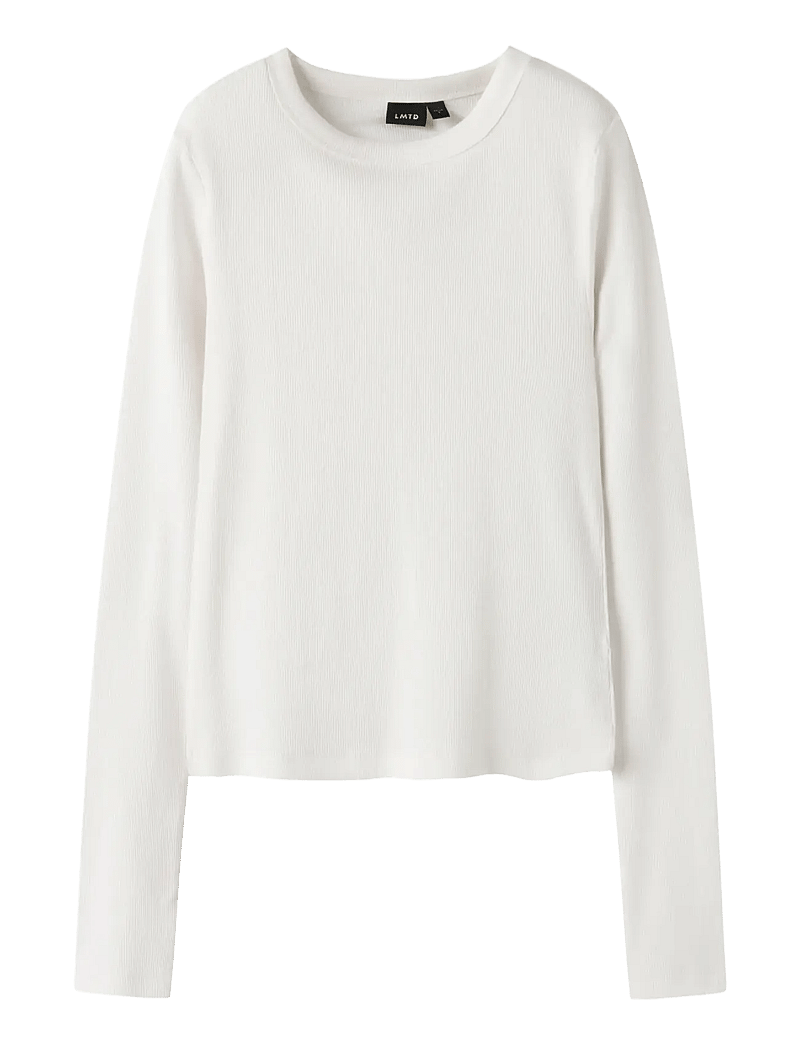LMTD - NLFHINAJA LS SOLID SHORT S TOP NOOS - langærmede t-shirts - white alyssum - 0