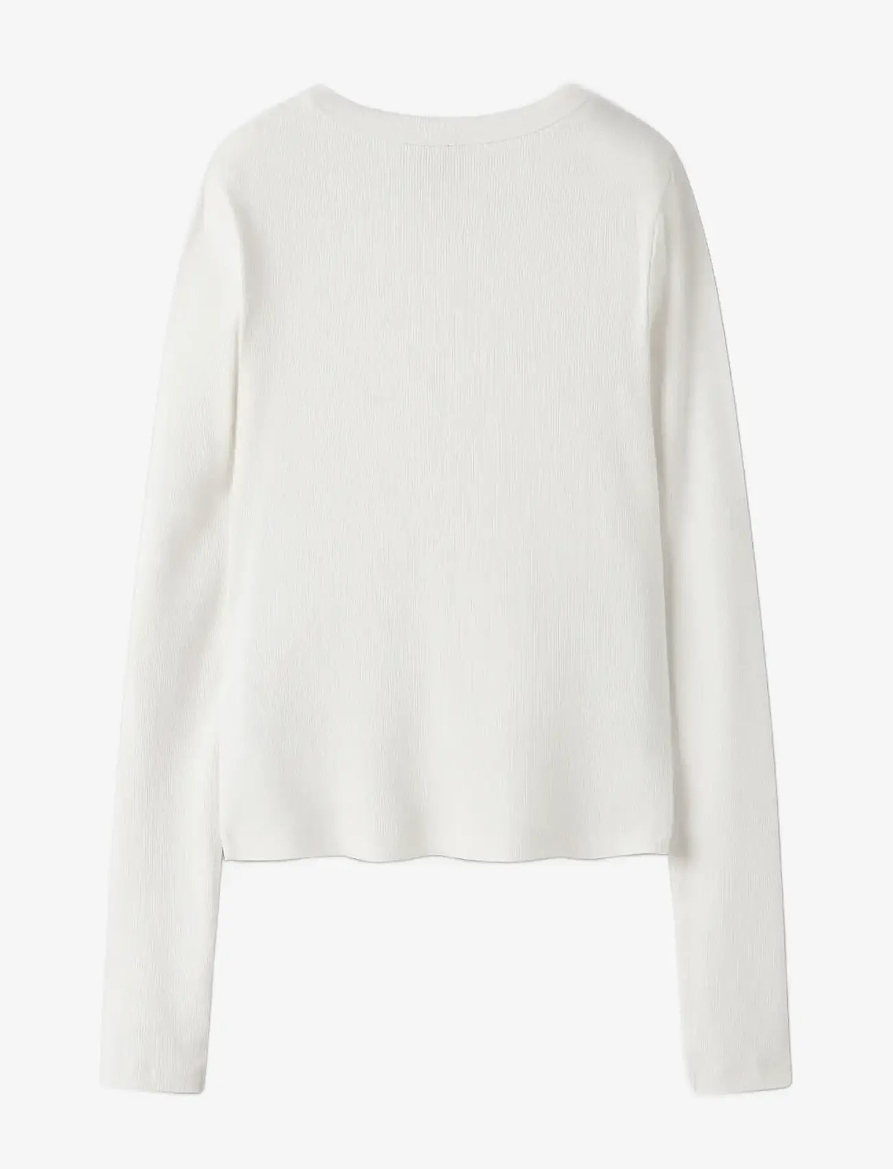 LMTD - NLFHINAJA LS SOLID SHORT S TOP NOOS - efterårstøj - white alyssum - 1