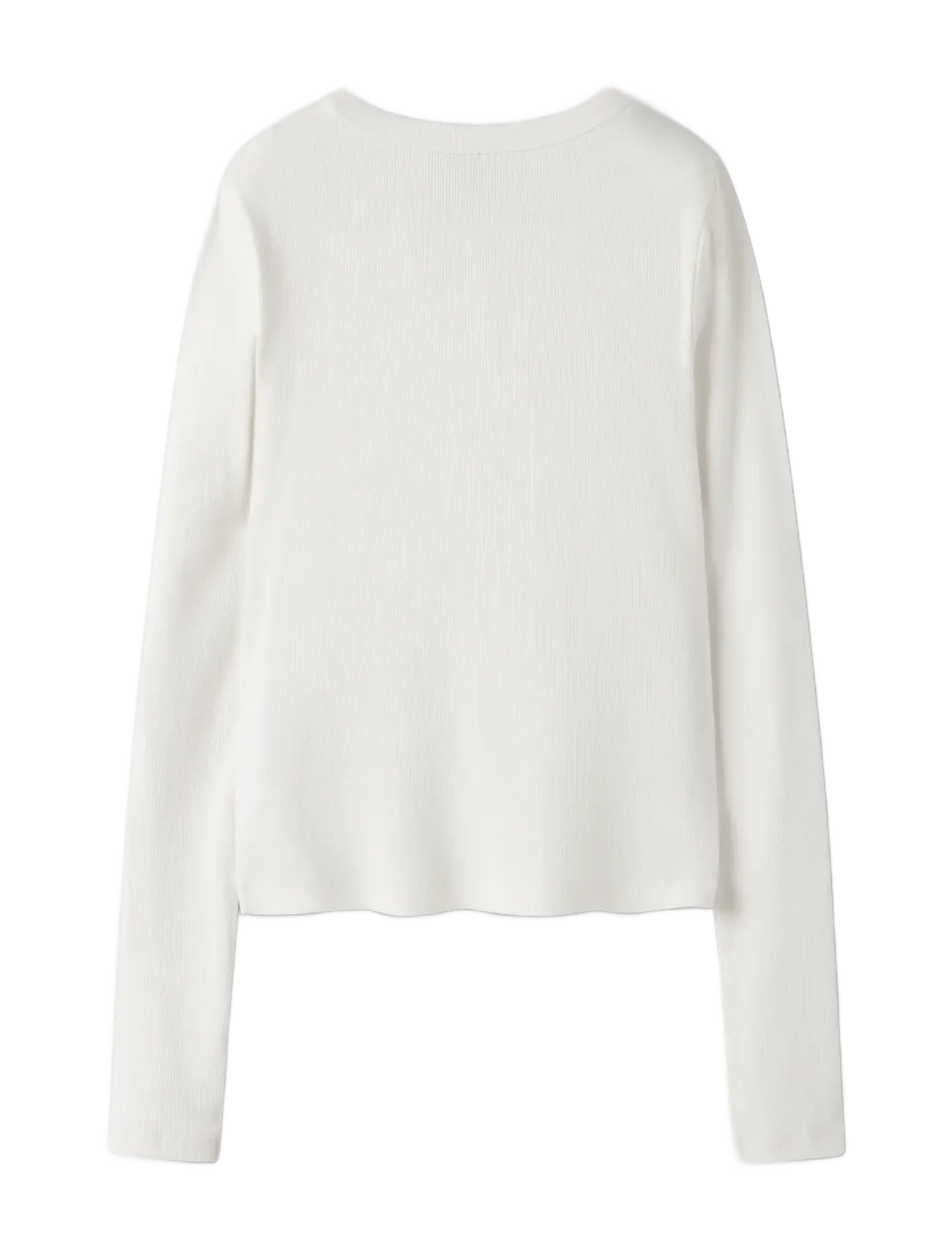 LMTD - NLFHINAJA LS SOLID SHORT S TOP NOOS - långärmade t-shirts - white alyssum - 1