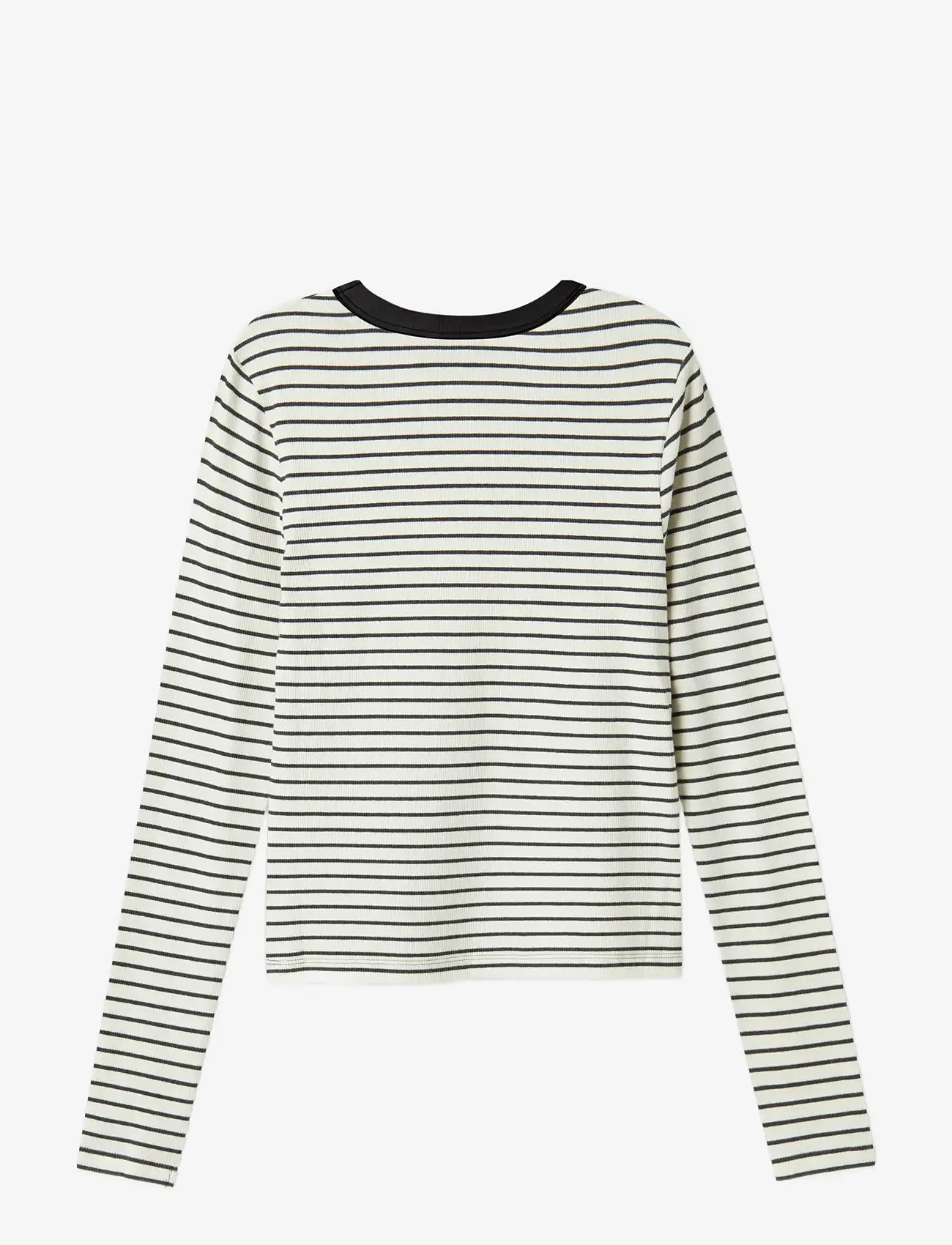 LMTD - NLFHINAJA LS STRIPE SHORT S TOP NOOS - autumn clothing - dark grey melange - 1