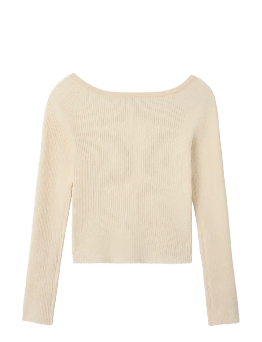 LMTD - NLFLARIN LS BOATNECK SHORT S KNIT - džemprid - antique white - 2
