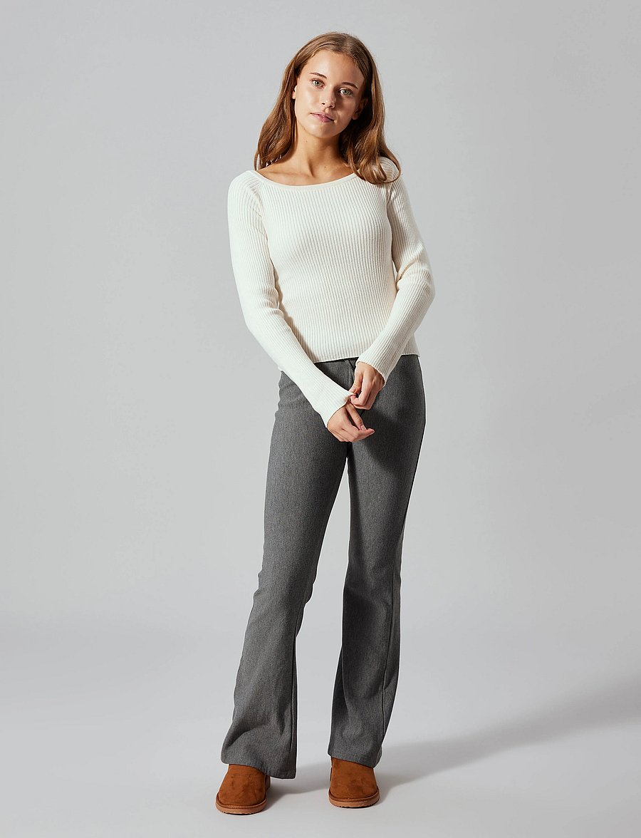 LMTD - NLFLARIN LS BOATNECK SHORT S KNIT - džemprid - antique white - 0