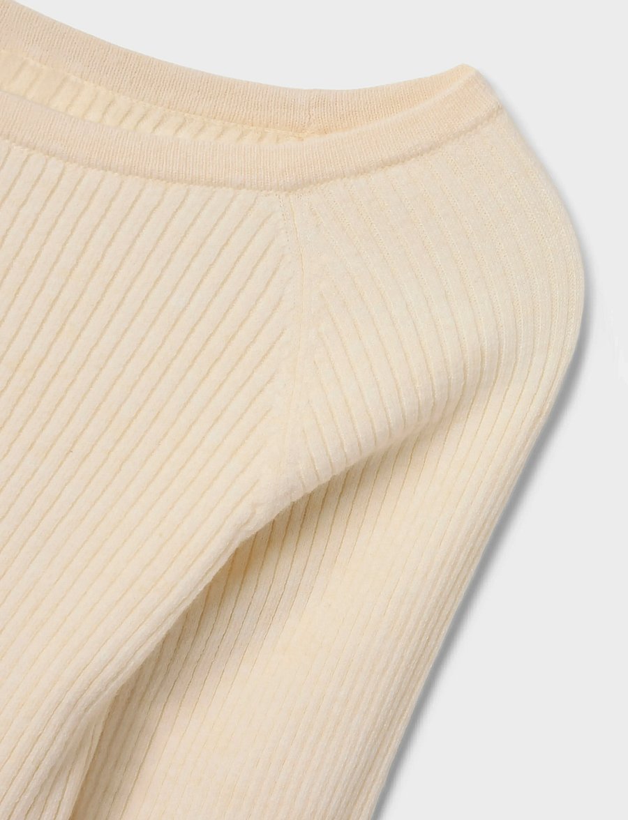 LMTD - NLFLARIN LS BOATNECK SHORT S KNIT - džemprid - antique white - 3