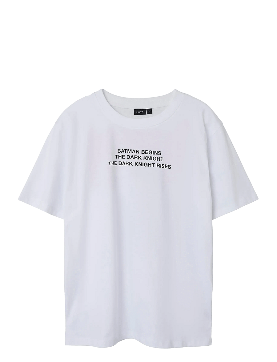 LMTD - NLMDUX BATMAN L SS TOP WAB - kortärmade t-shirts - bright white - 0