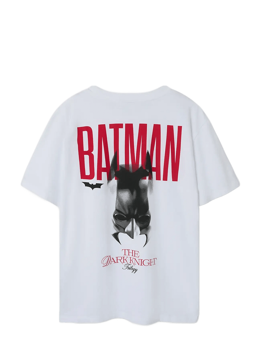 LMTD - NLMDUX BATMAN L SS TOP WAB - kortärmade t-shirts - bright white - 1