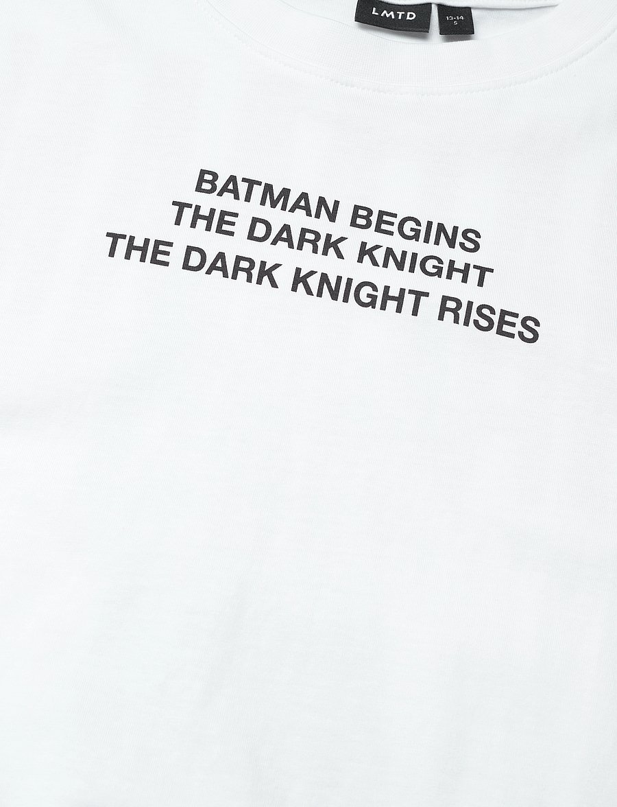 LMTD - NLMDUX BATMAN L SS TOP WAB - kortärmade t-shirts - bright white - 2