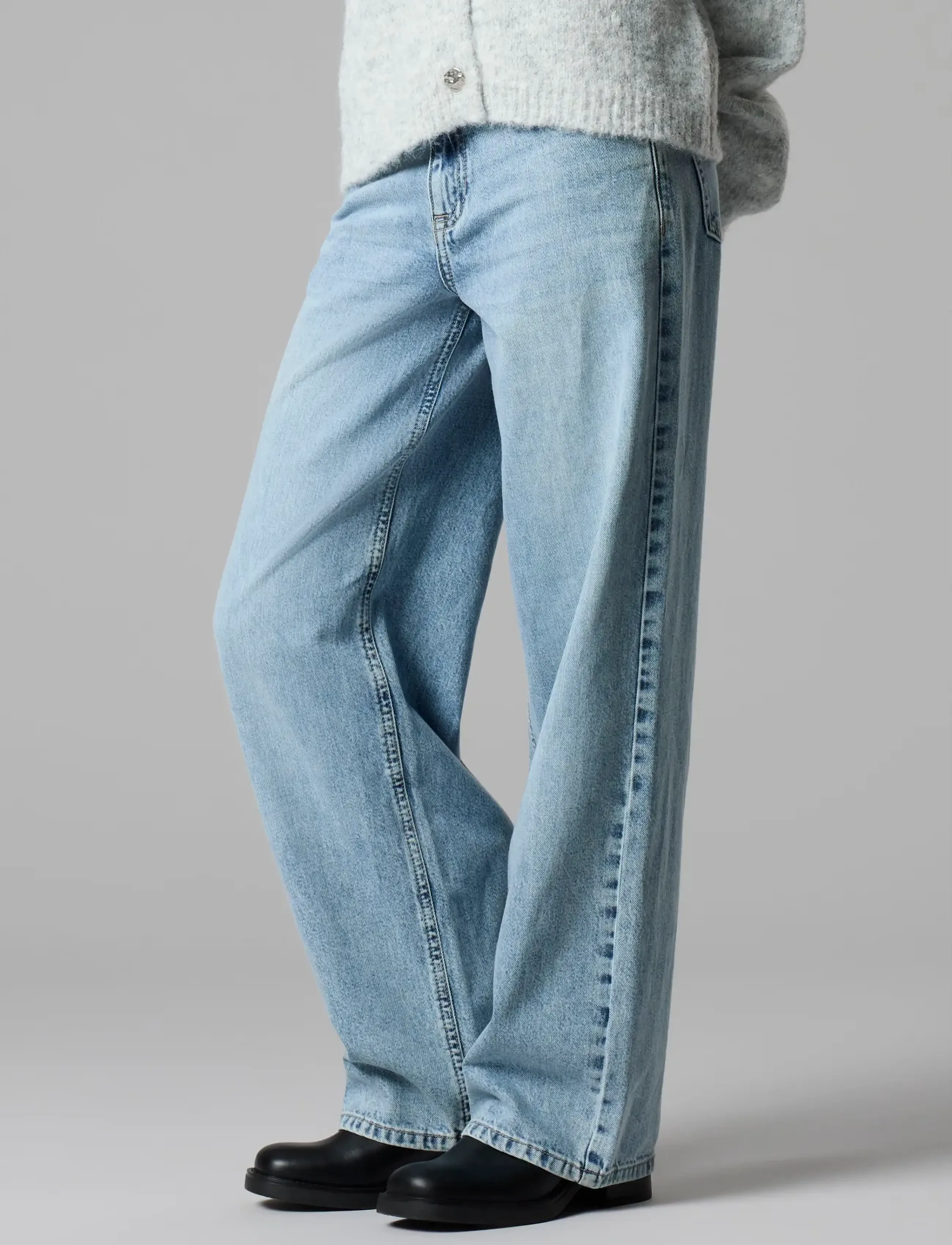 LMTD NLFBETT DNM NW R WIDE PANT NOOS - Underdele - LIGHT BLUE DENIM / blue