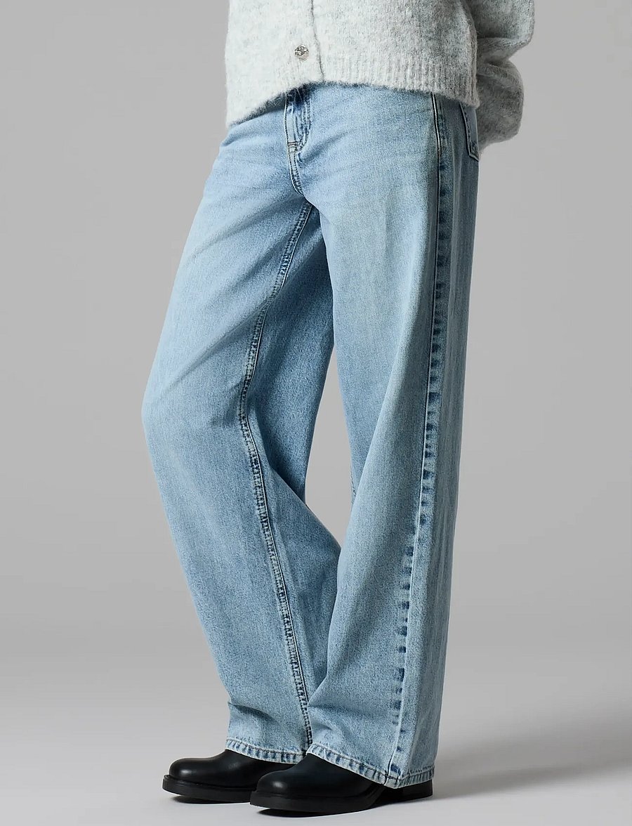 LMTD - NLFBETT DNM NW R WIDE PANT NOOS - regular jeans - light blue denim - 0