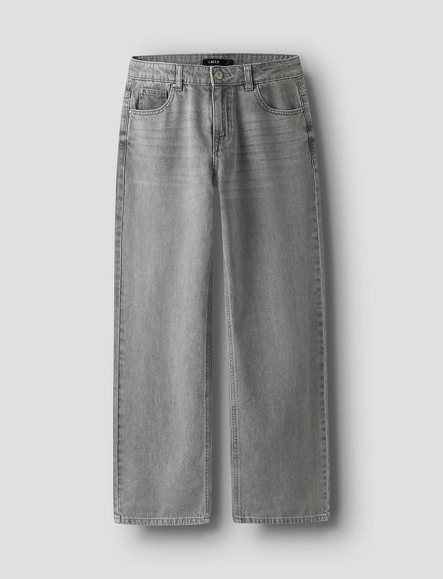 LMTD - NLFBETT DNM NW R WIDE PANT NOOS - regular jeans - light grey denim - 0