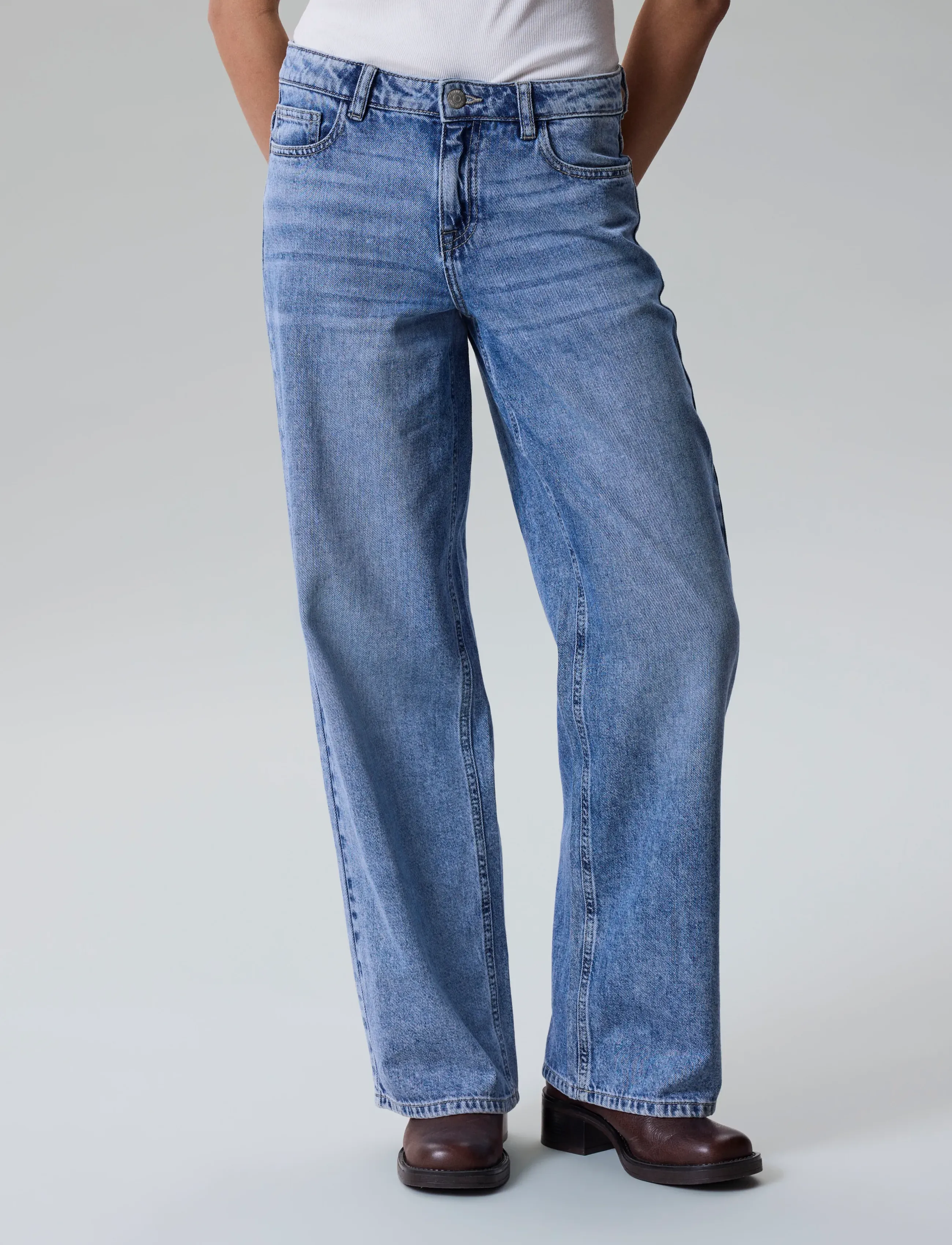 LMTD - NLFBETT DNM NW R WIDE PANT NOOS - regular jeans - medium blue denim - 5