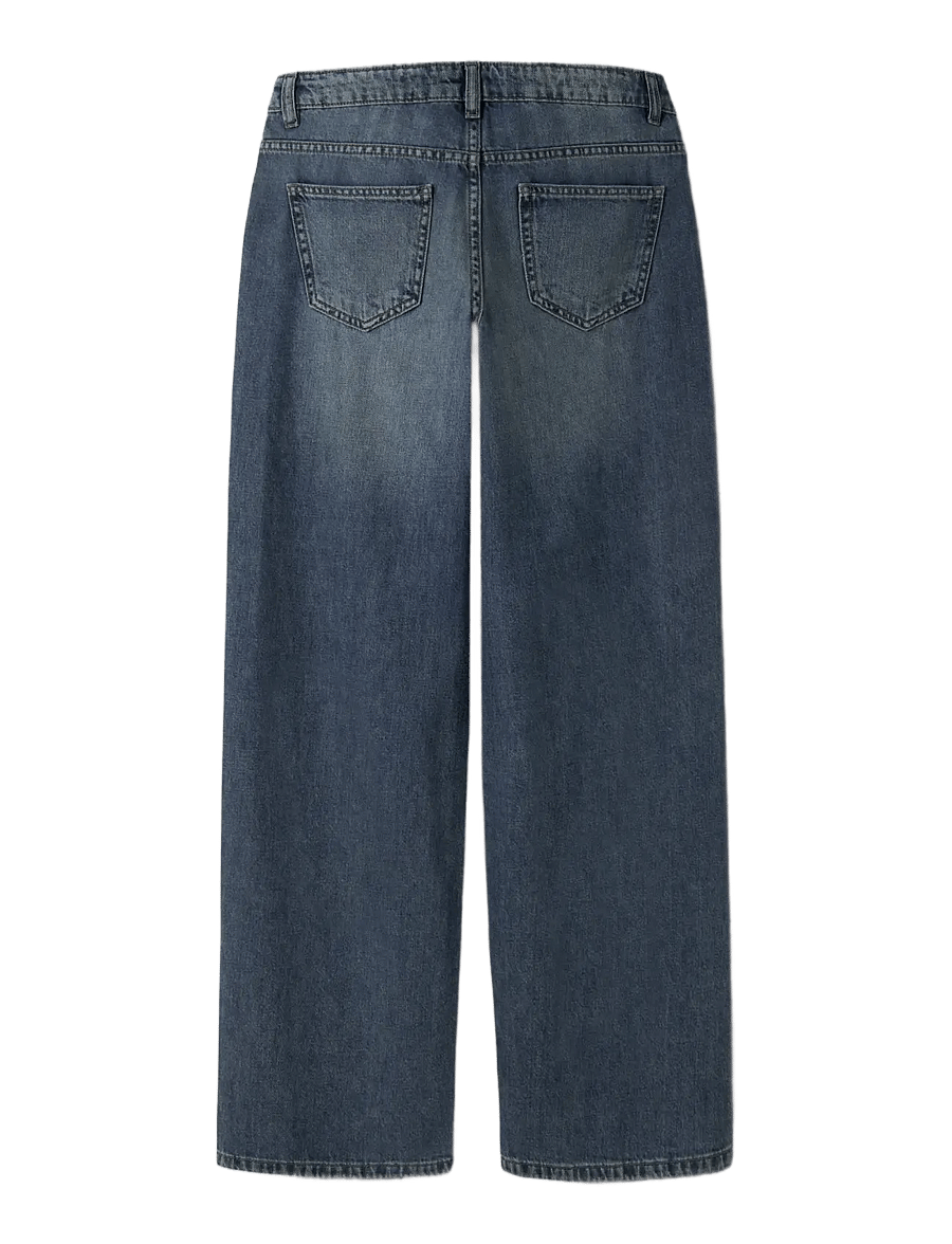 LMTD - NLFBETT DNM NW R WIDE PANT NOOS - regular jeans - vintage dark blue denim - 1