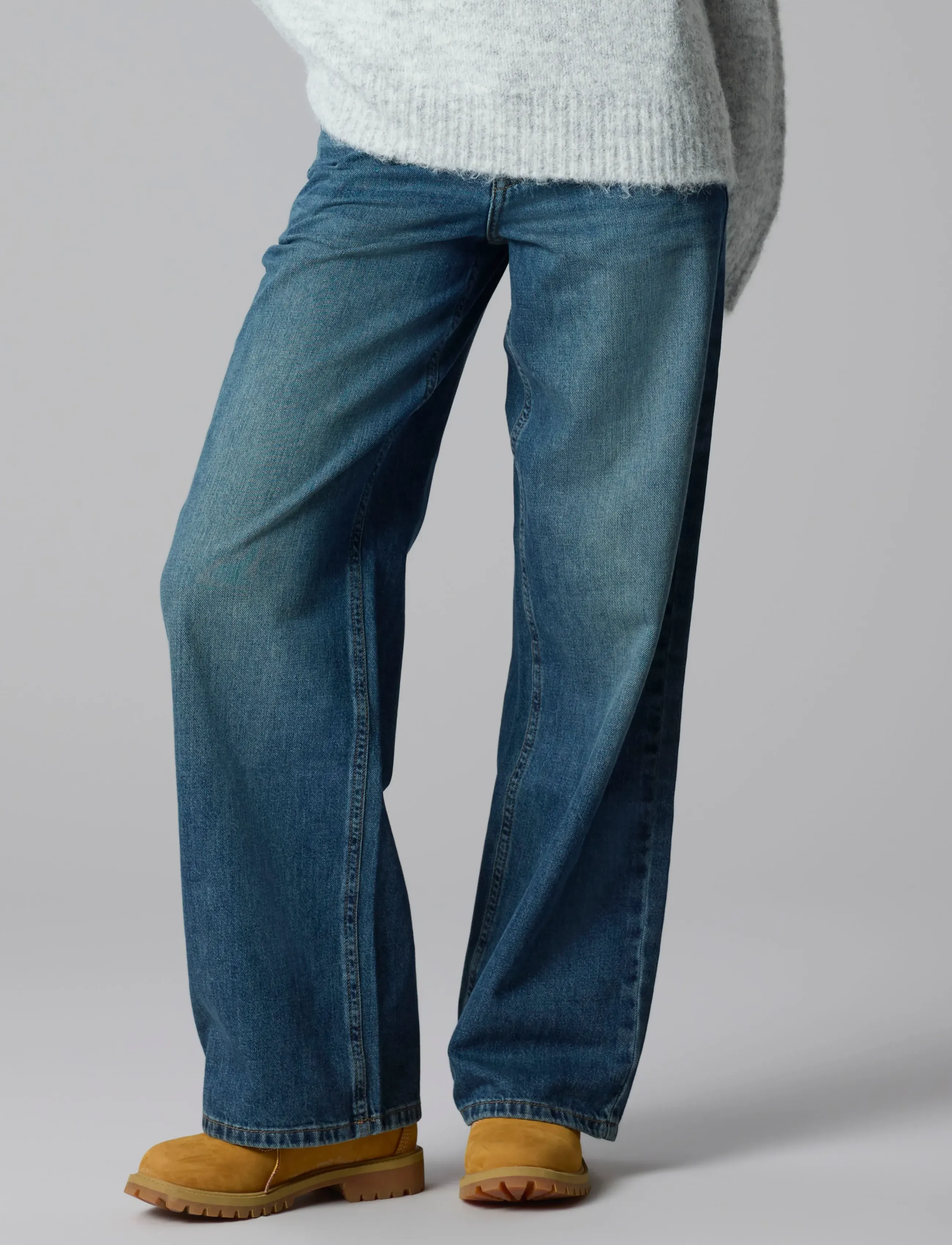 LMTD - NLFBETT DNM NW R WIDE PANT NOOS - regular jeans - vintage dark blue denim - 2