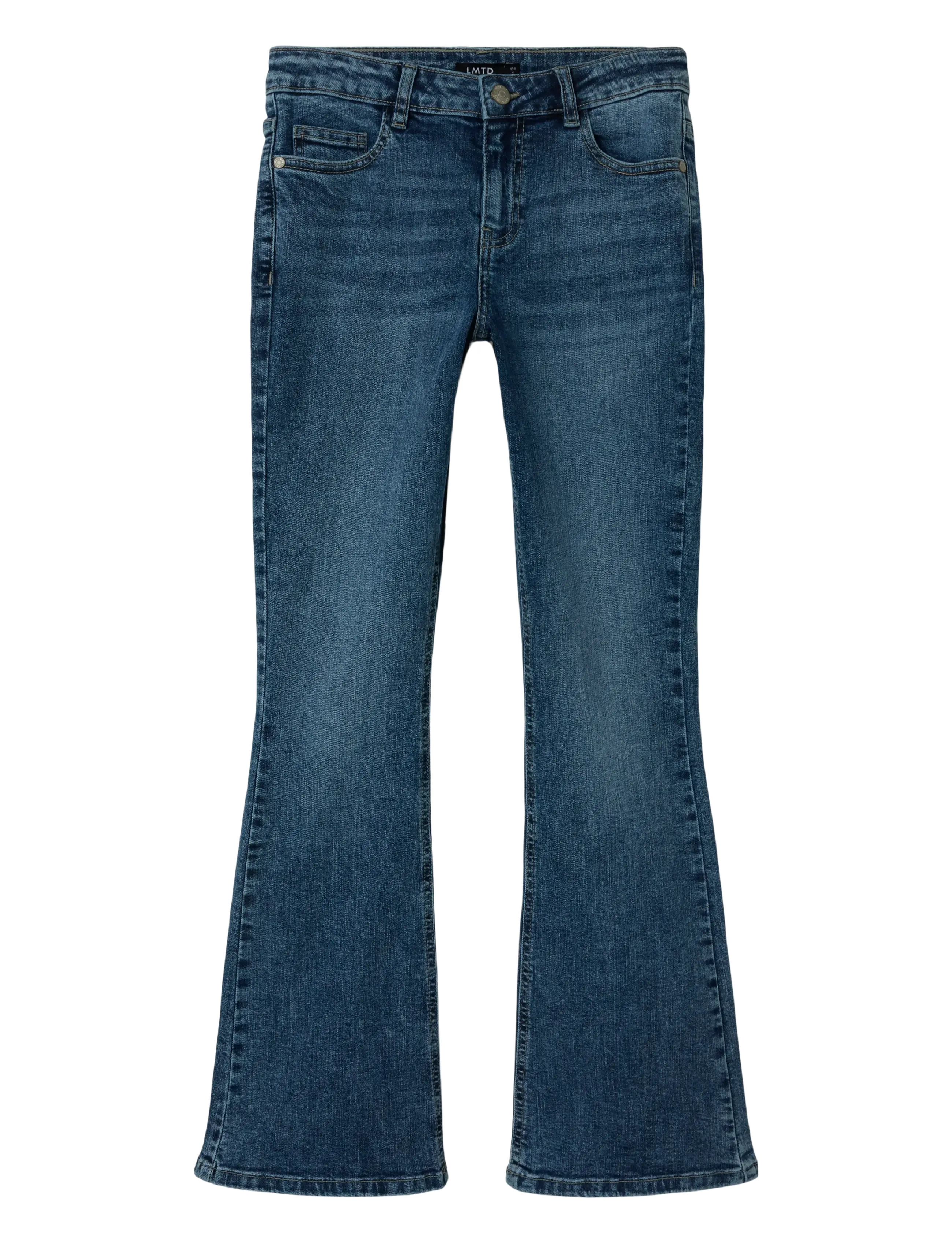 LMTD - NLFBLI DNM LW S FLARED PANT NOOS - bootcut-gallabuxur - medium blue denim - 1