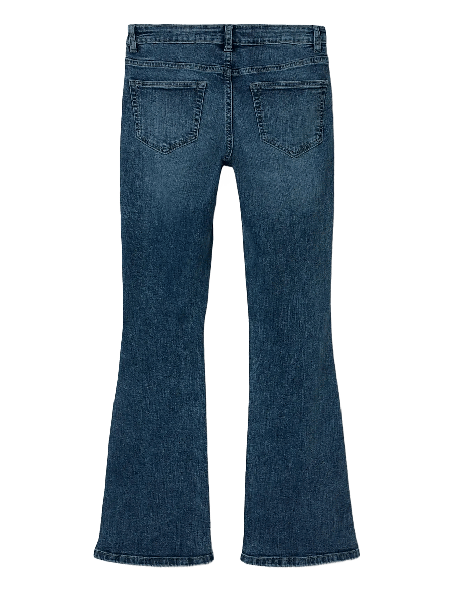 LMTD - NLFBLI DNM LW S FLARED PANT NOOS - alt laienevad teksad - medium blue denim - 2