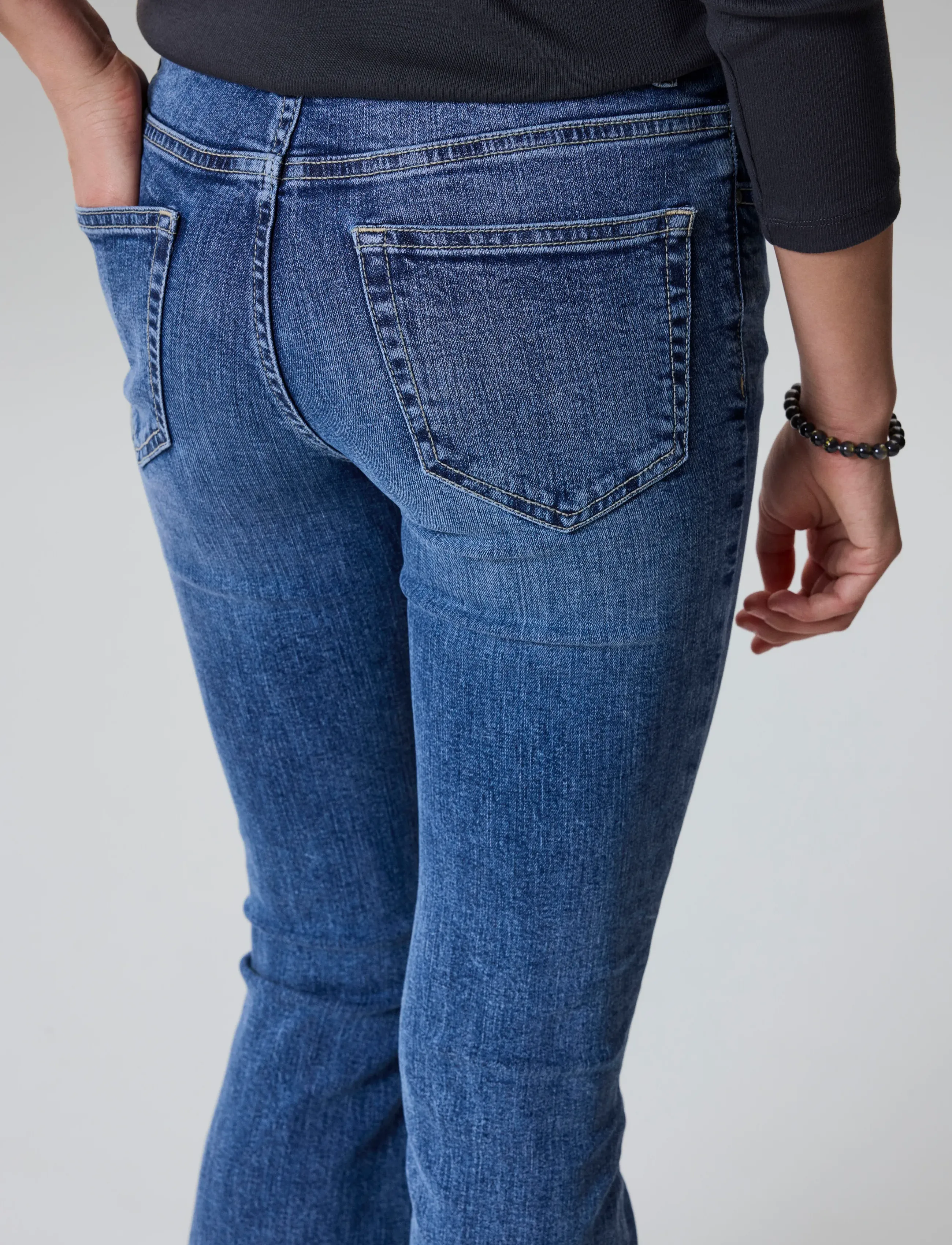 LMTD NLFBLI DNM LW S FLARED PANT NOOS - Underdele - MEDIUM BLUE DENIM / blue