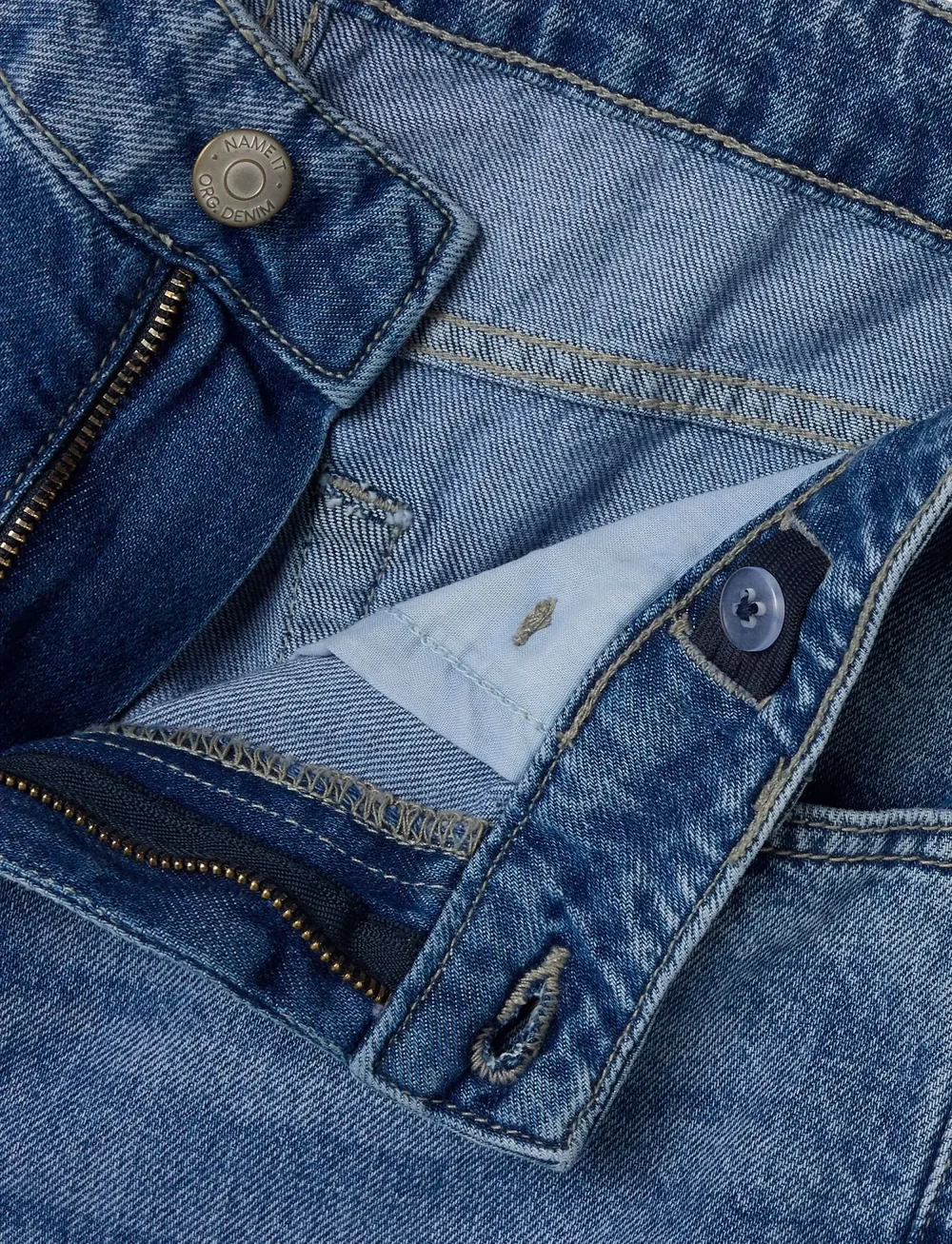 LMTD - NLMBEX DNM R STRAIGHT PANT NOOS - loose jeans - medium blue denim - 4