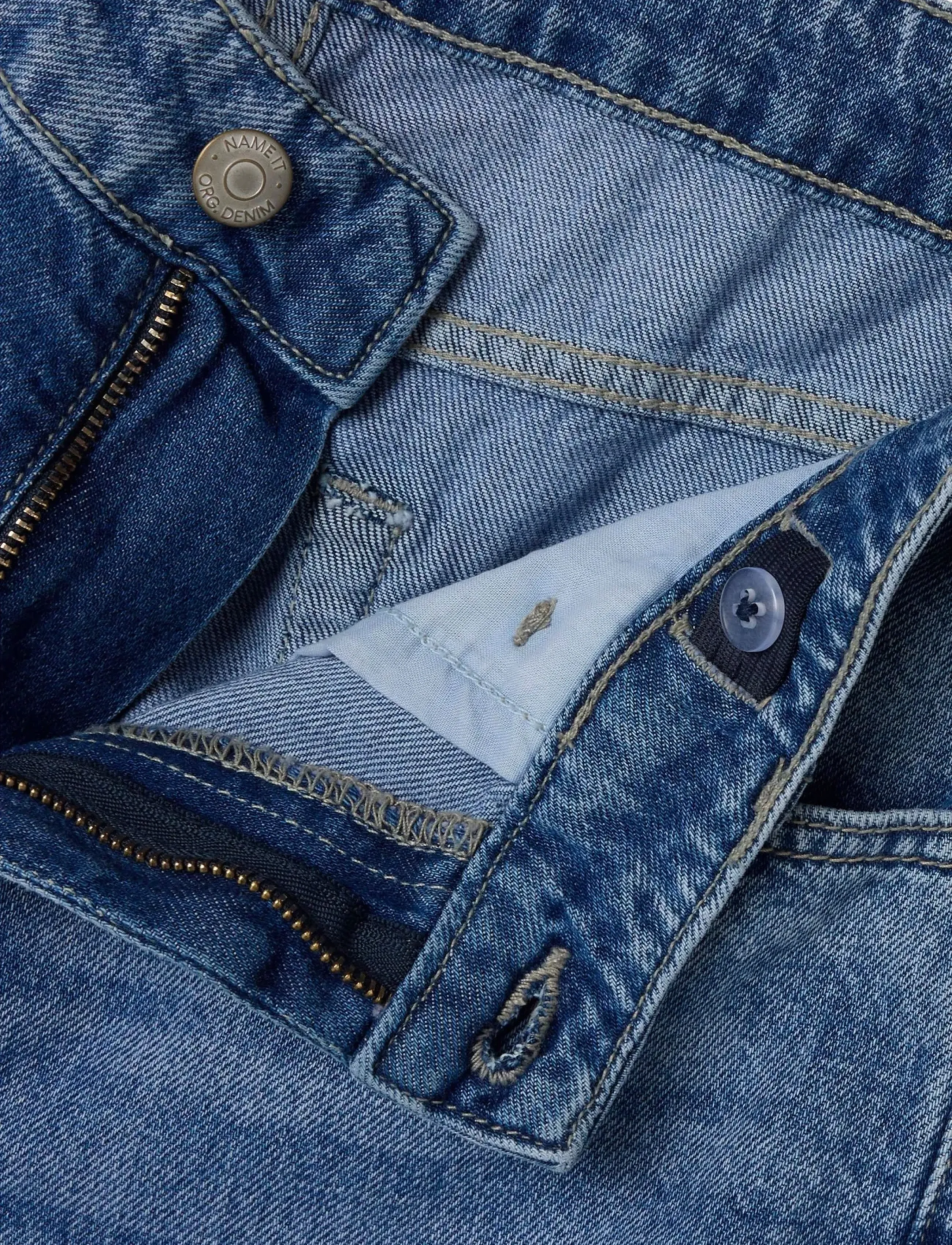 LMTD - NLMBEX DNM R STRAIGHT PANT NOOS - loose jeans - medium blue denim - 4
